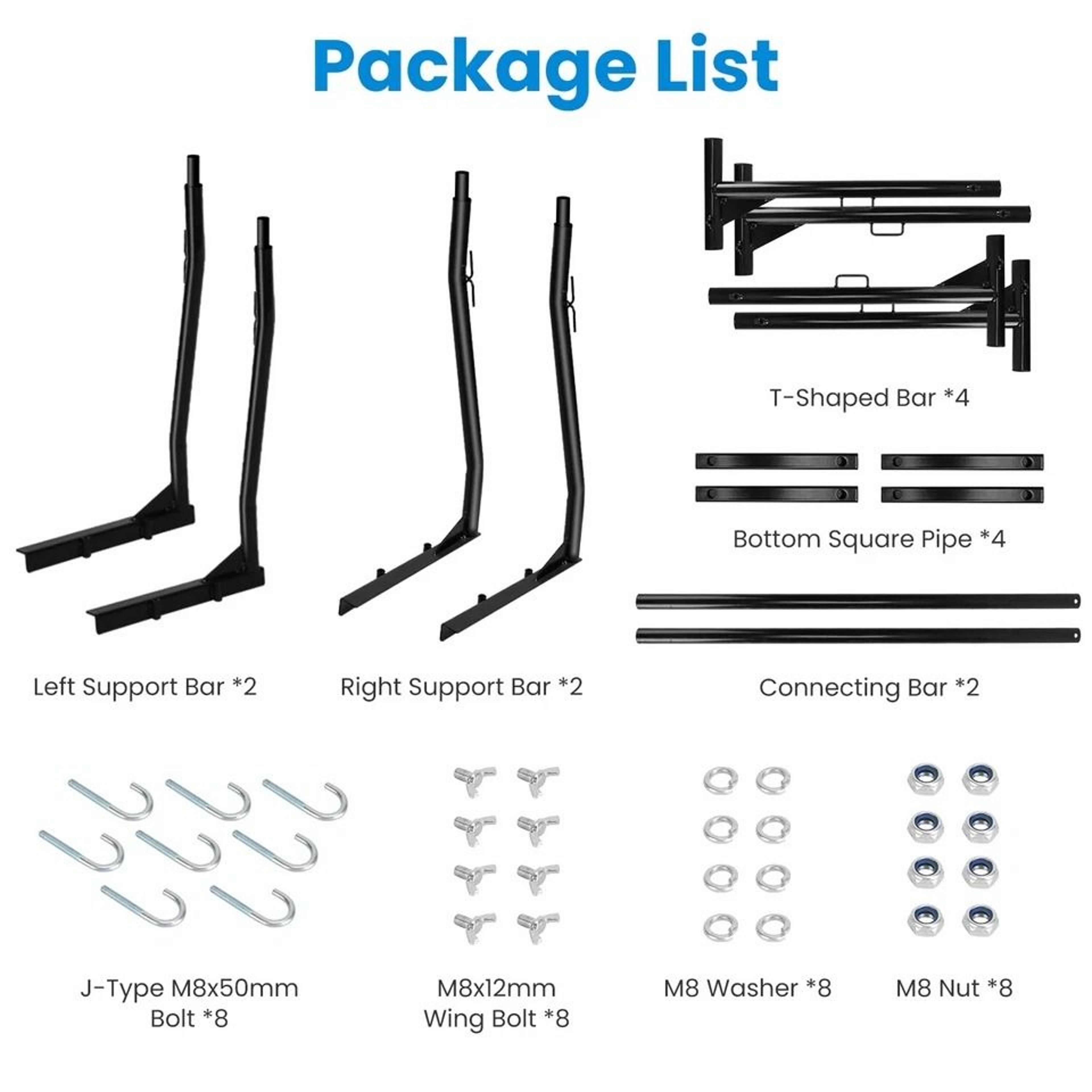 Ladder Rack Heavy Duty Truck Rack Adjustable Pickup Truck Bed Utility Rack No Drill J Bolts 3