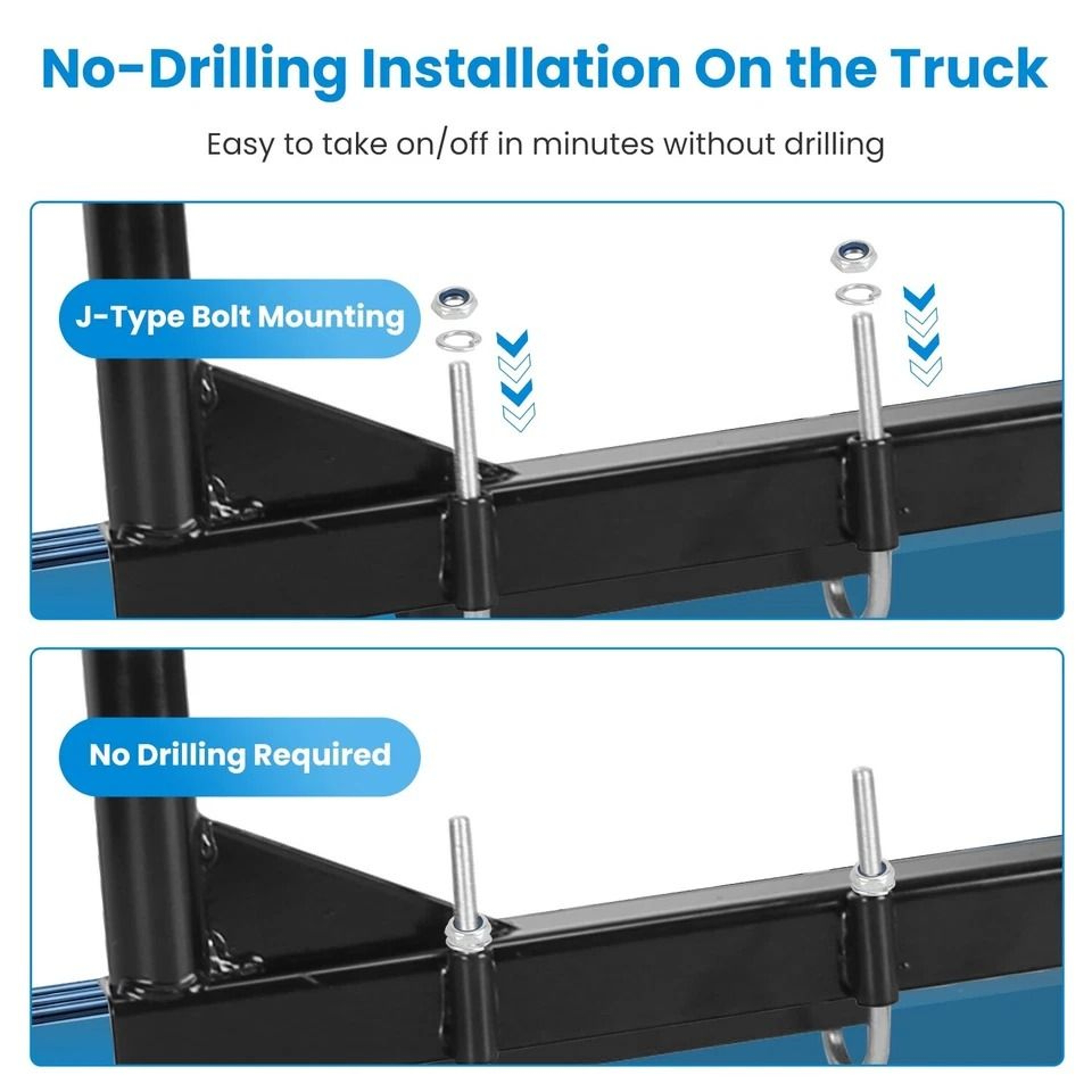 Ladder Rack Heavy Duty Truck Rack Adjustable Pickup Truck Bed Utility Rack No Drill J Bolts 5
