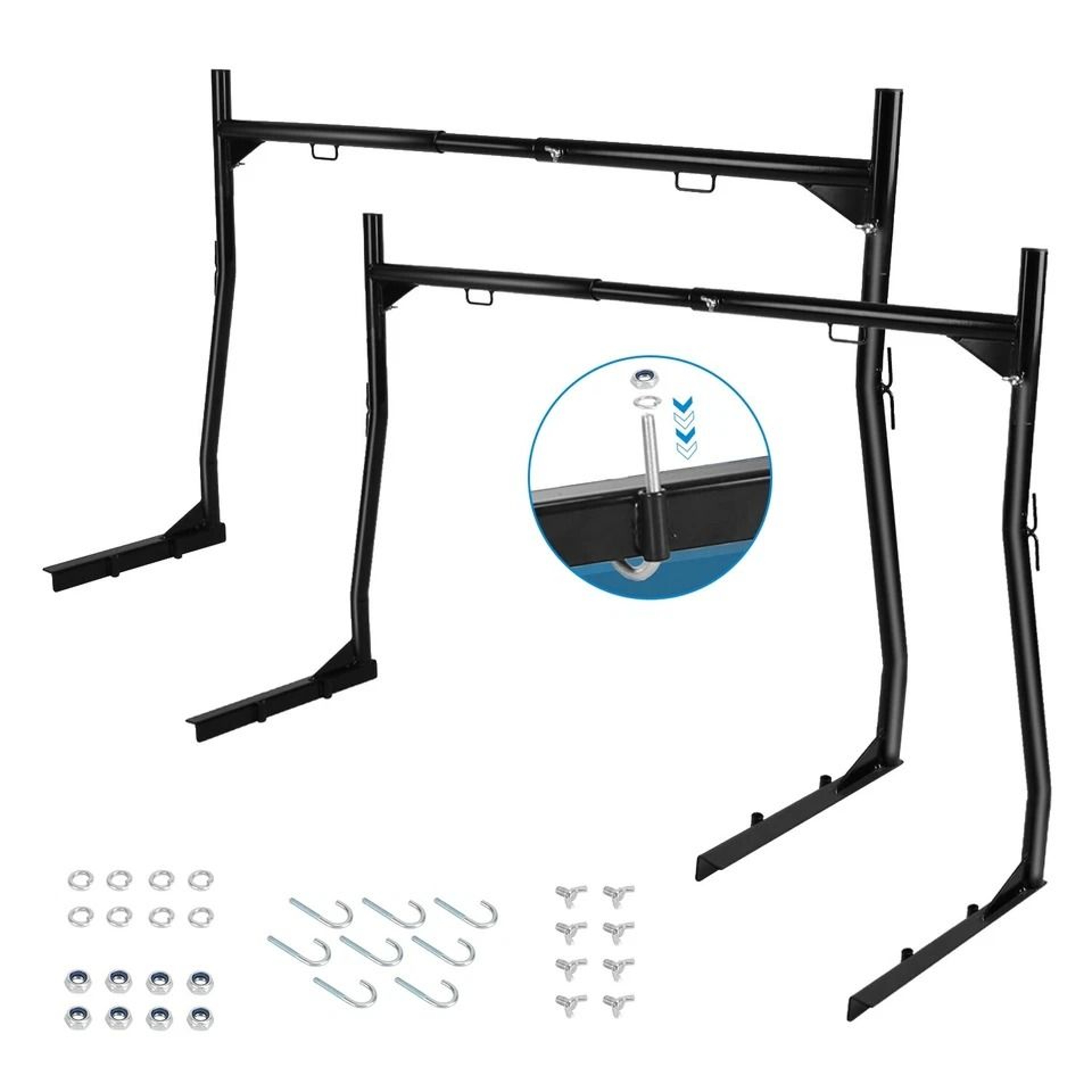 Ladder Rack Heavy Duty Truck Rack Adjustable Pickup Truck Bed Utility Rack No Drill J Bolts 12