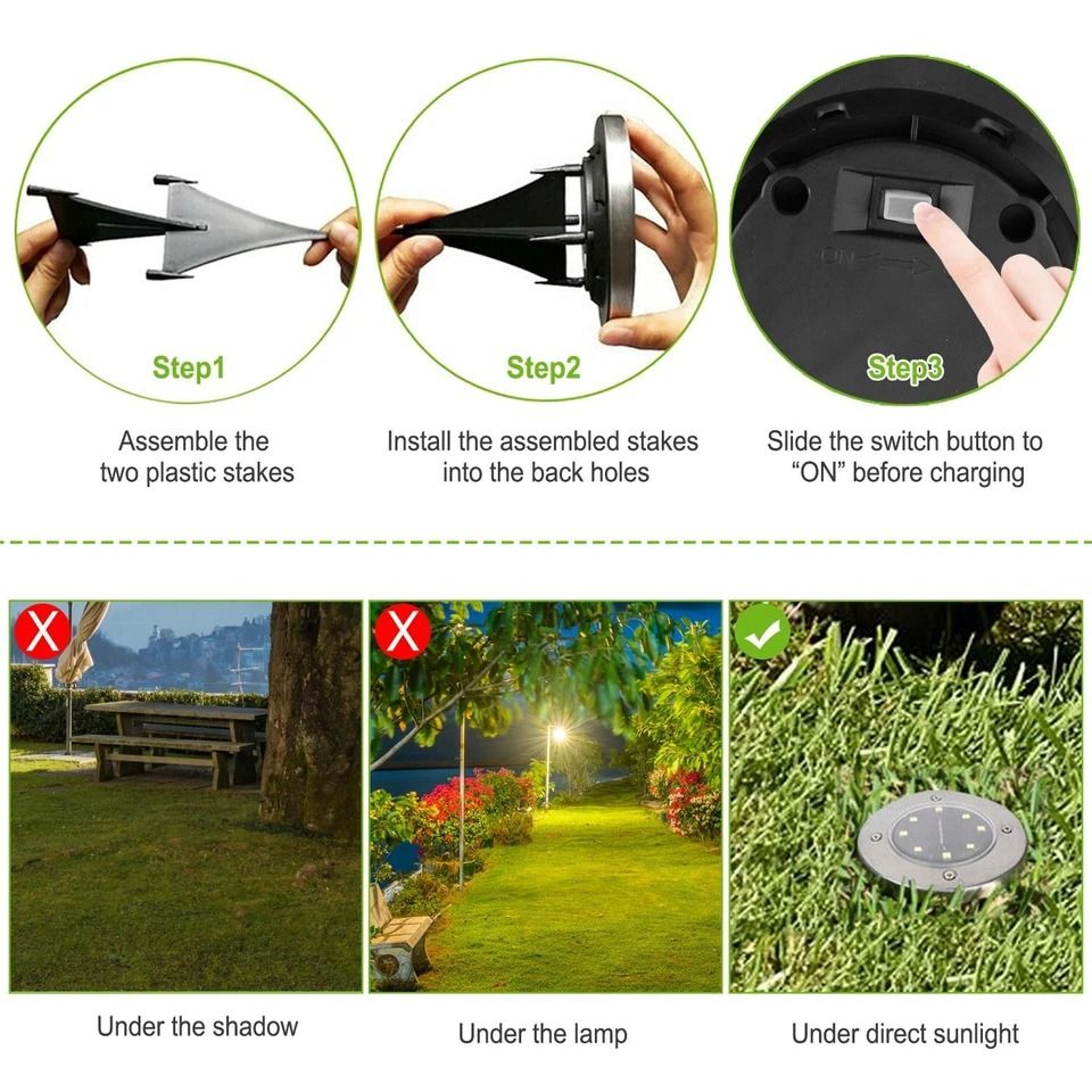 Solar Powered Ground Lights LED Solar Disk Lights Waterproof Outdoor Pathway Lamps For Garden Decor 3