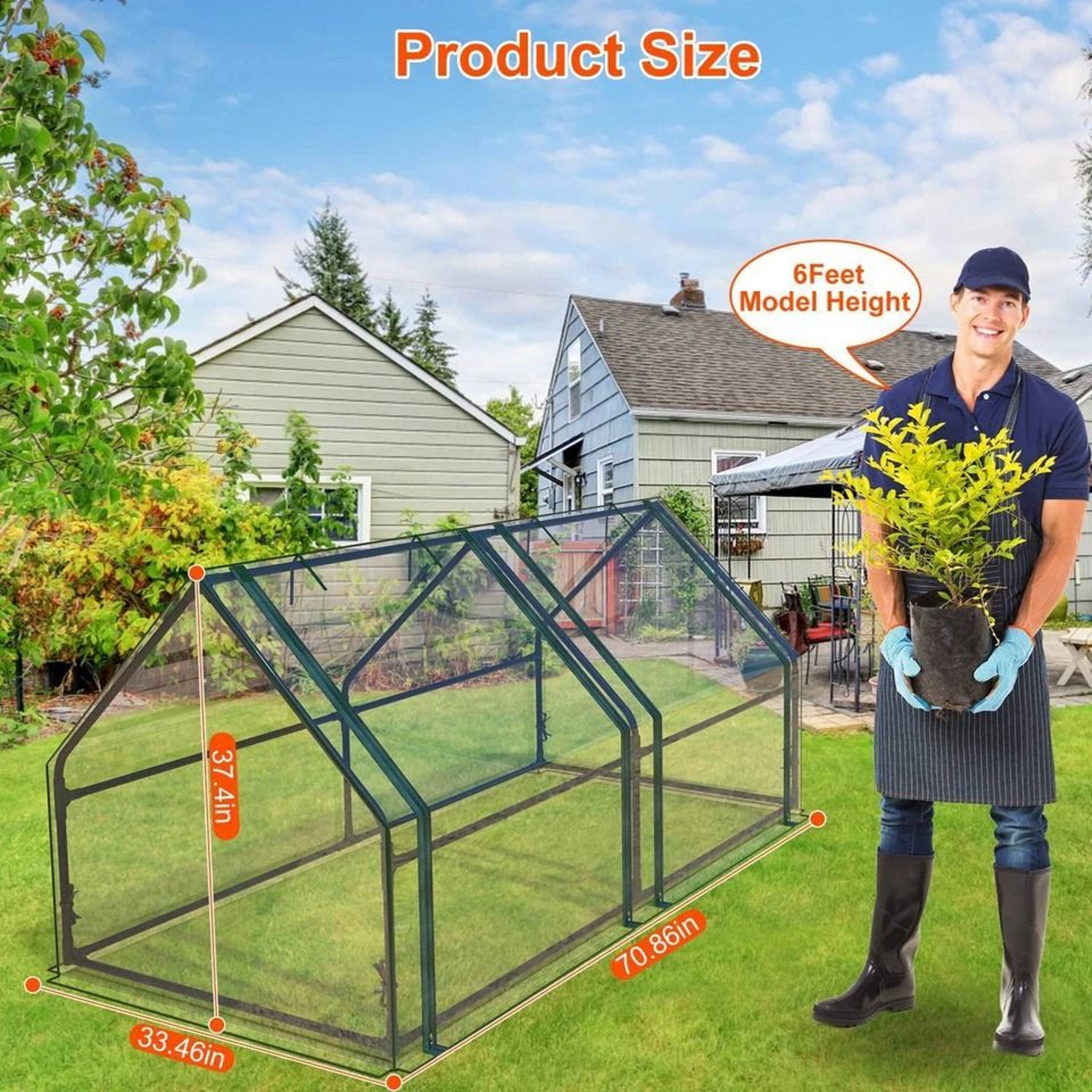 Outdoor Mini Greenhouse With Zipper Portable PVC Hot House For Plants Waterproof UVProof Outdoor Gr 8