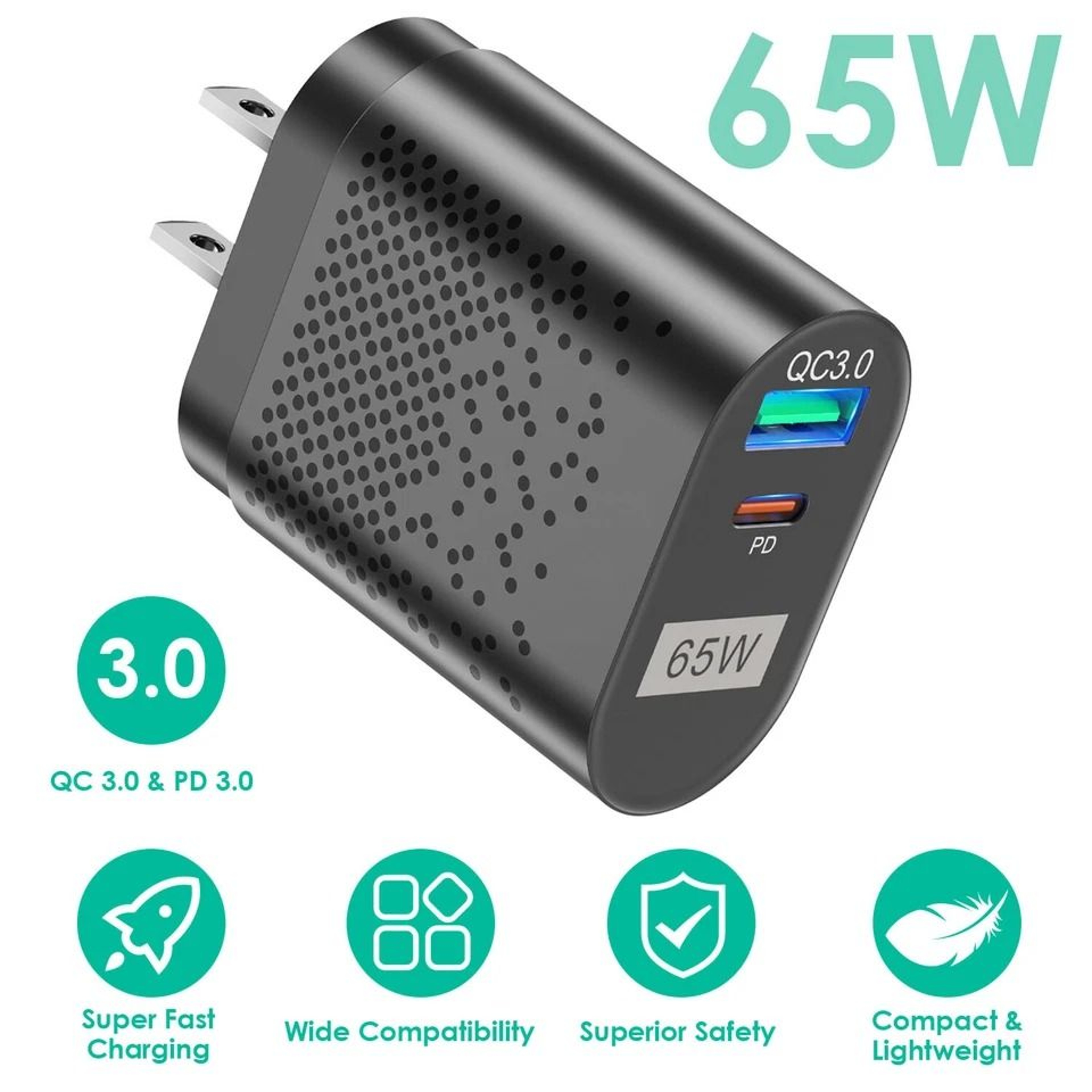 Type C Fast Wall Charger Adapter For IPhone Samsung MacBook IPad USBC Fast Charging 11