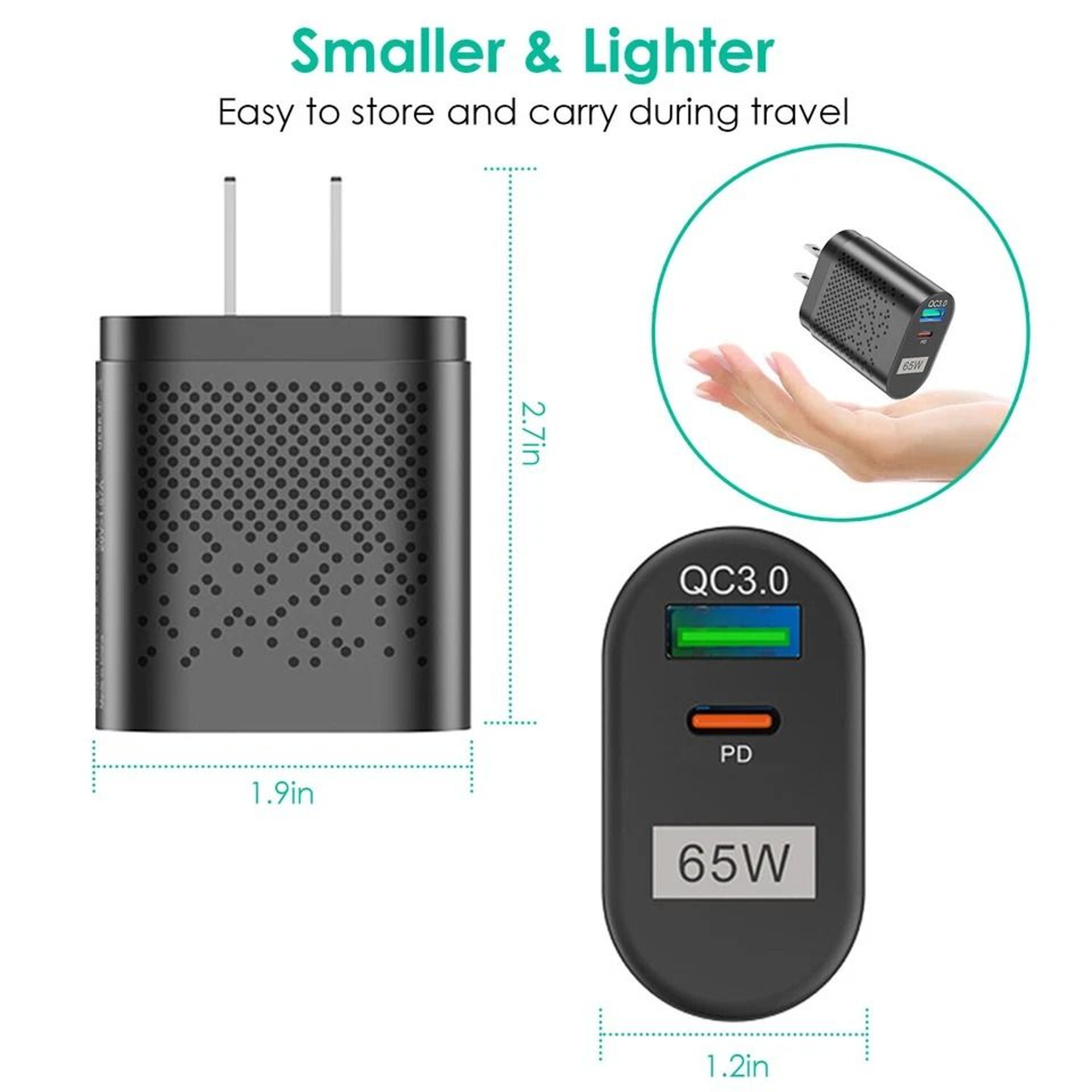 Type C Fast Wall Charger Adapter For IPhone Samsung MacBook IPad USBC Fast Charging 5