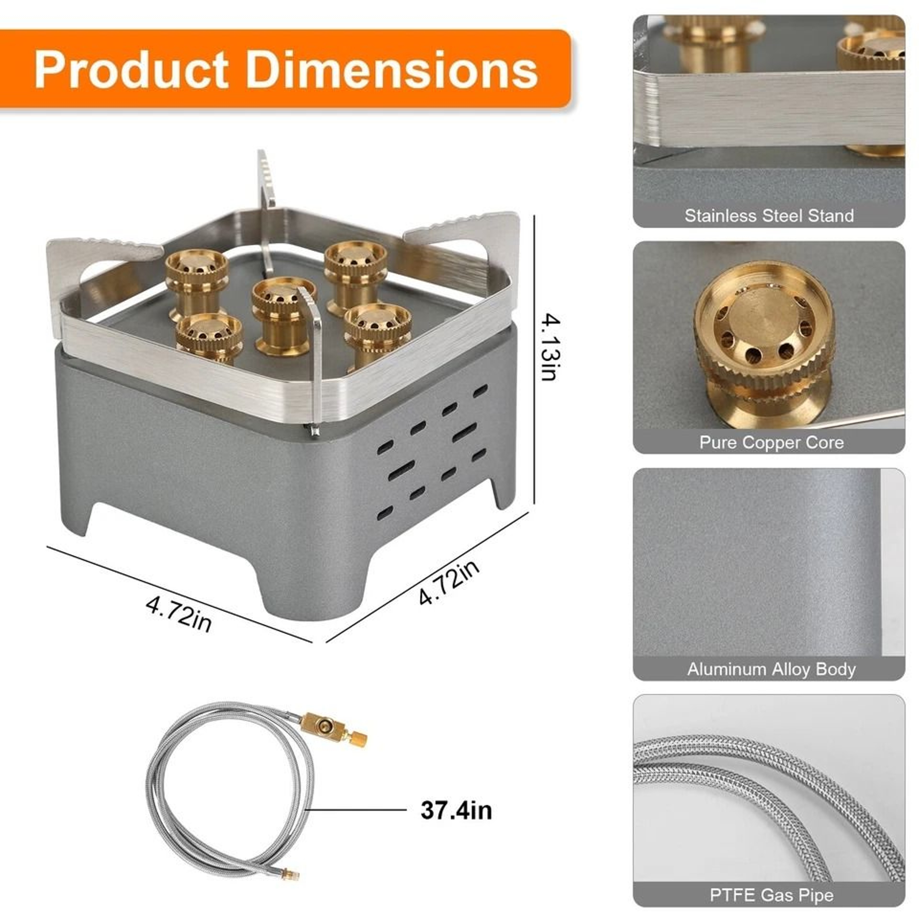 Portable Camping Stove Burner Windproof Compact For Backpacking Picnic Burner Cassette 10