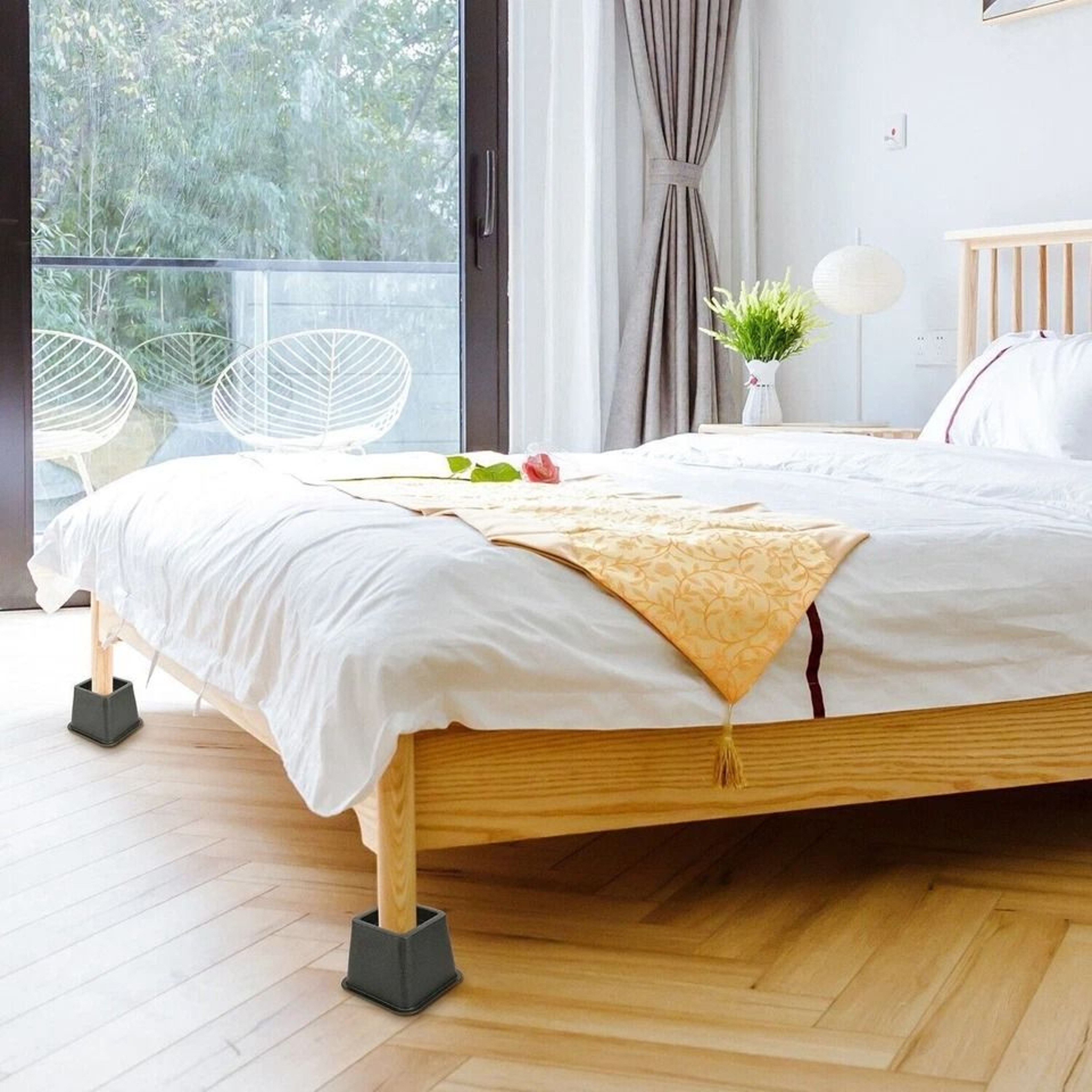 Stackable Lifter Set Adjustable Furniture Risers Bed Sofa Chair Height Boosters Durable  Stable 2