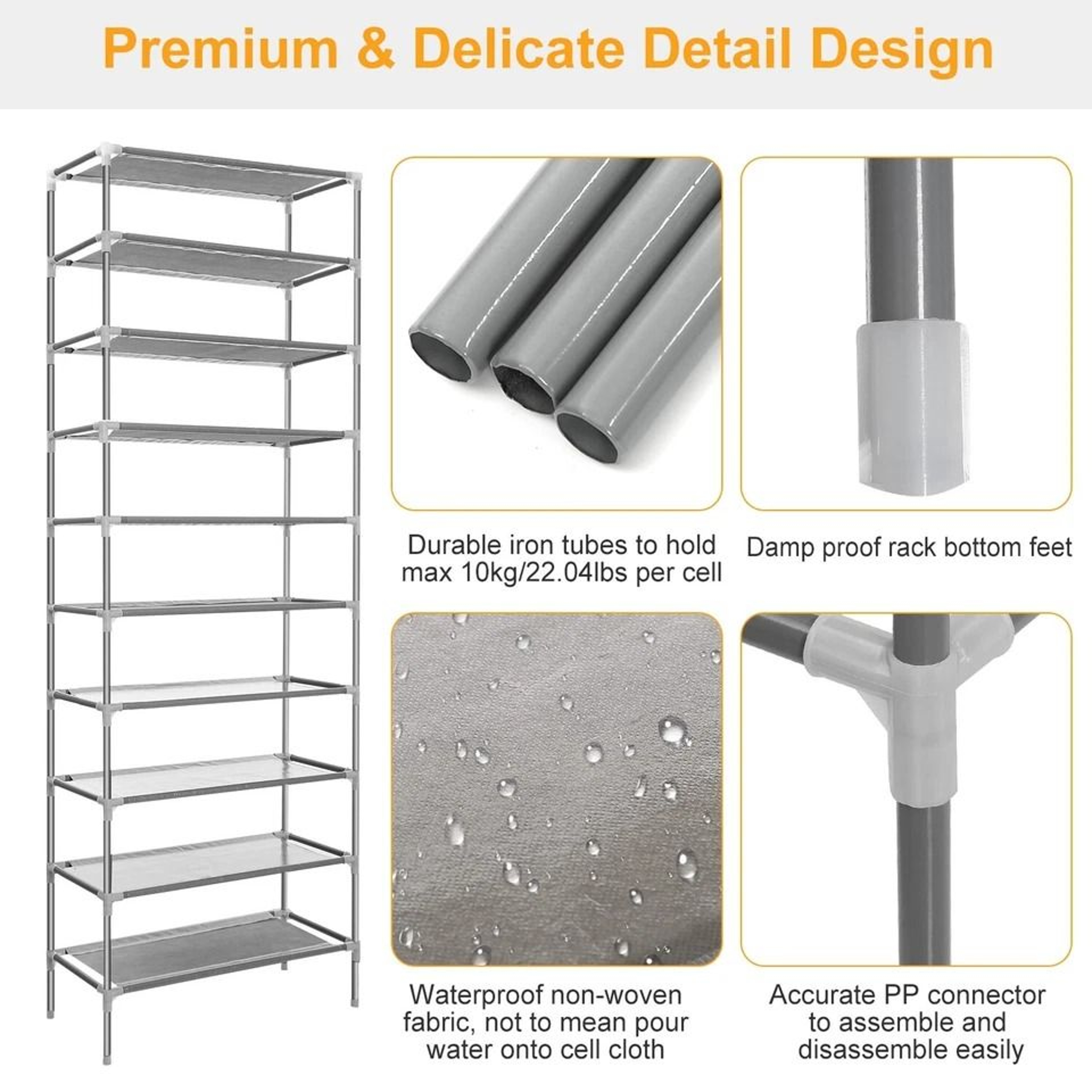 Shoe Shelf OrganizerTier Storage Rack For Entryway Closet Mudroom Adjustable Shoe Holder With Detac 8