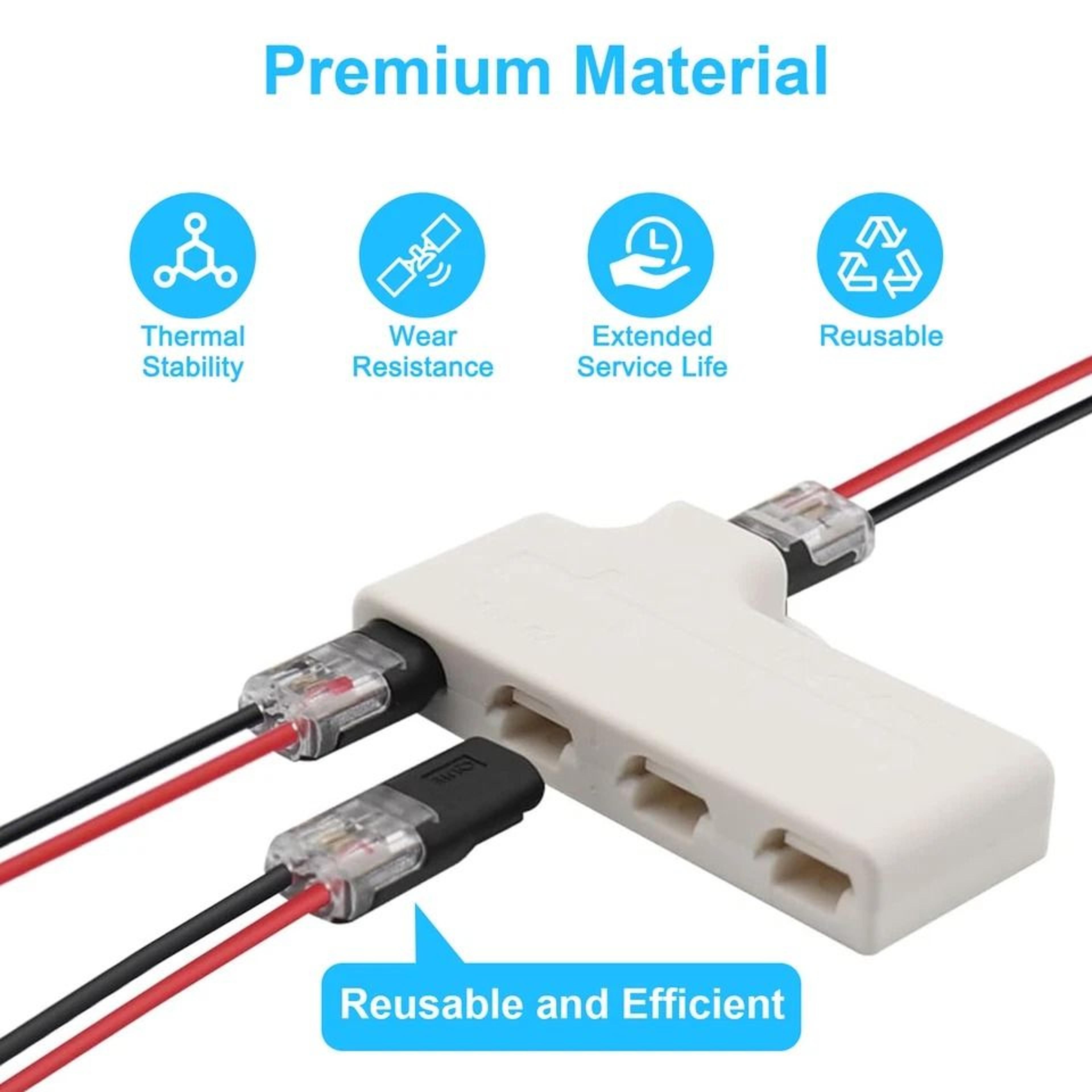 AWG DoubleWire Plugin Connectors With Locking Buckle Polycarbonate FlameRetardant Secure Electrical 7