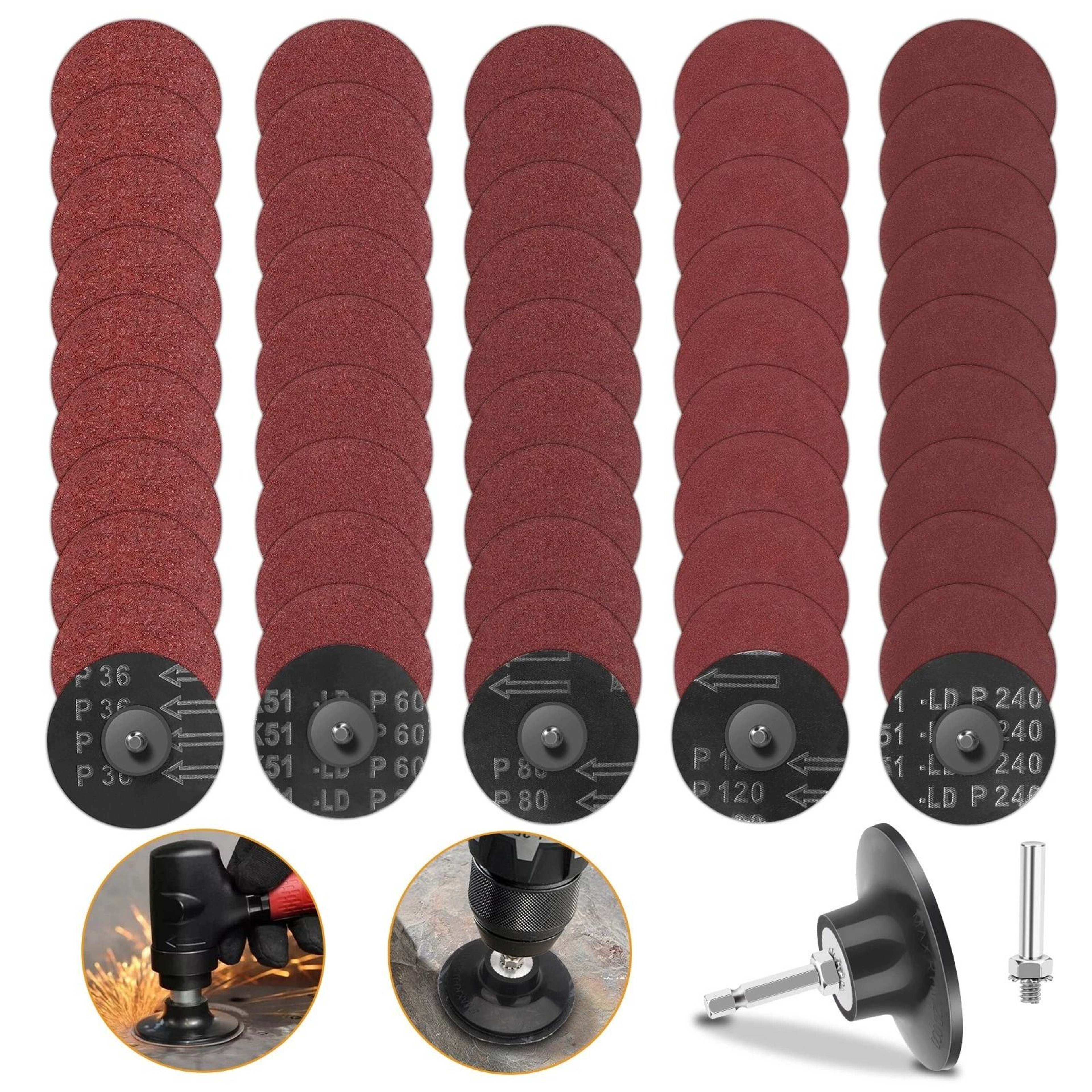 Zirconia Sanding Disc Set Roll Lock Quick Change Shank For Precision Grinding 0