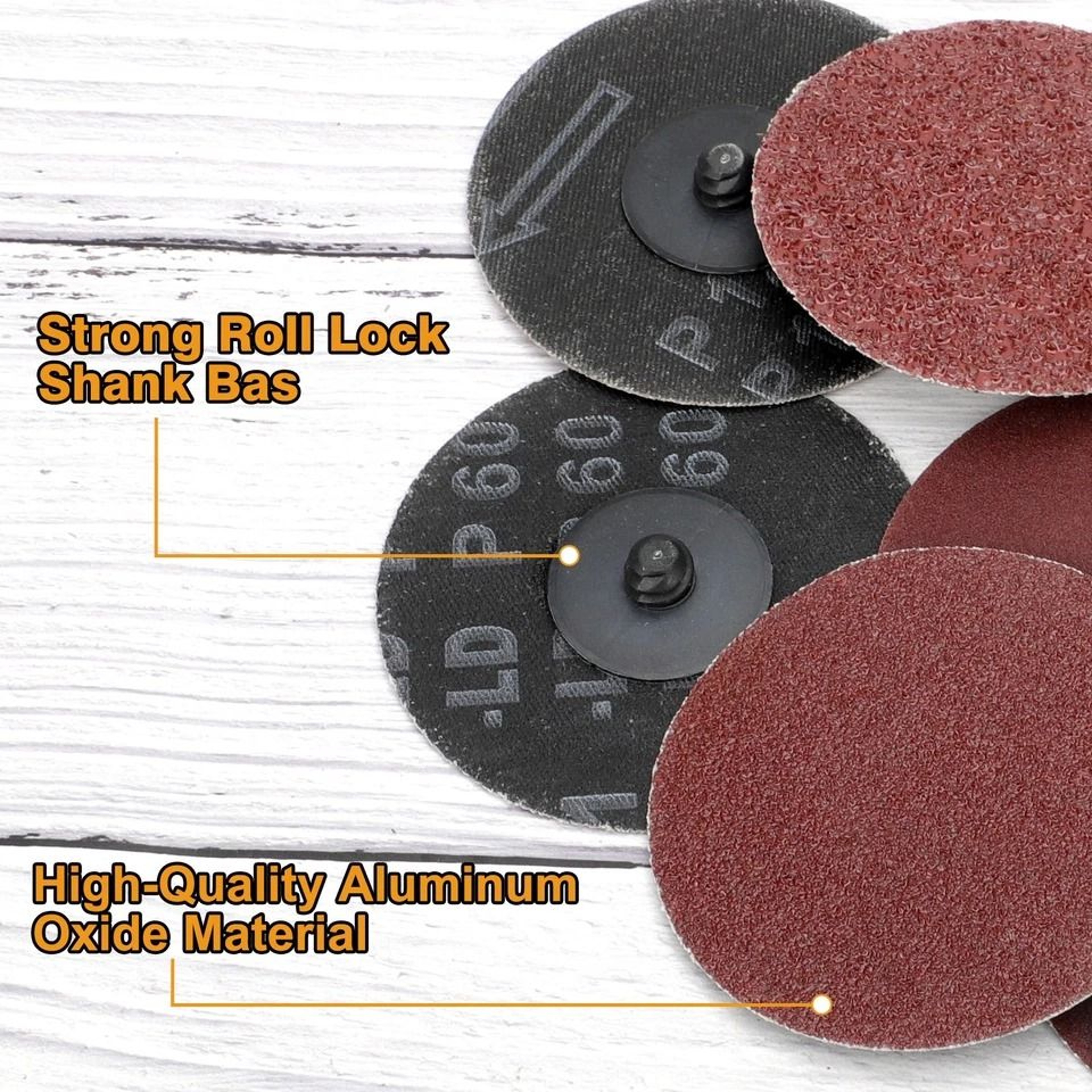 Zirconia Sanding Disc Set Roll Lock Quick Change Shank For Precision Grinding 5
