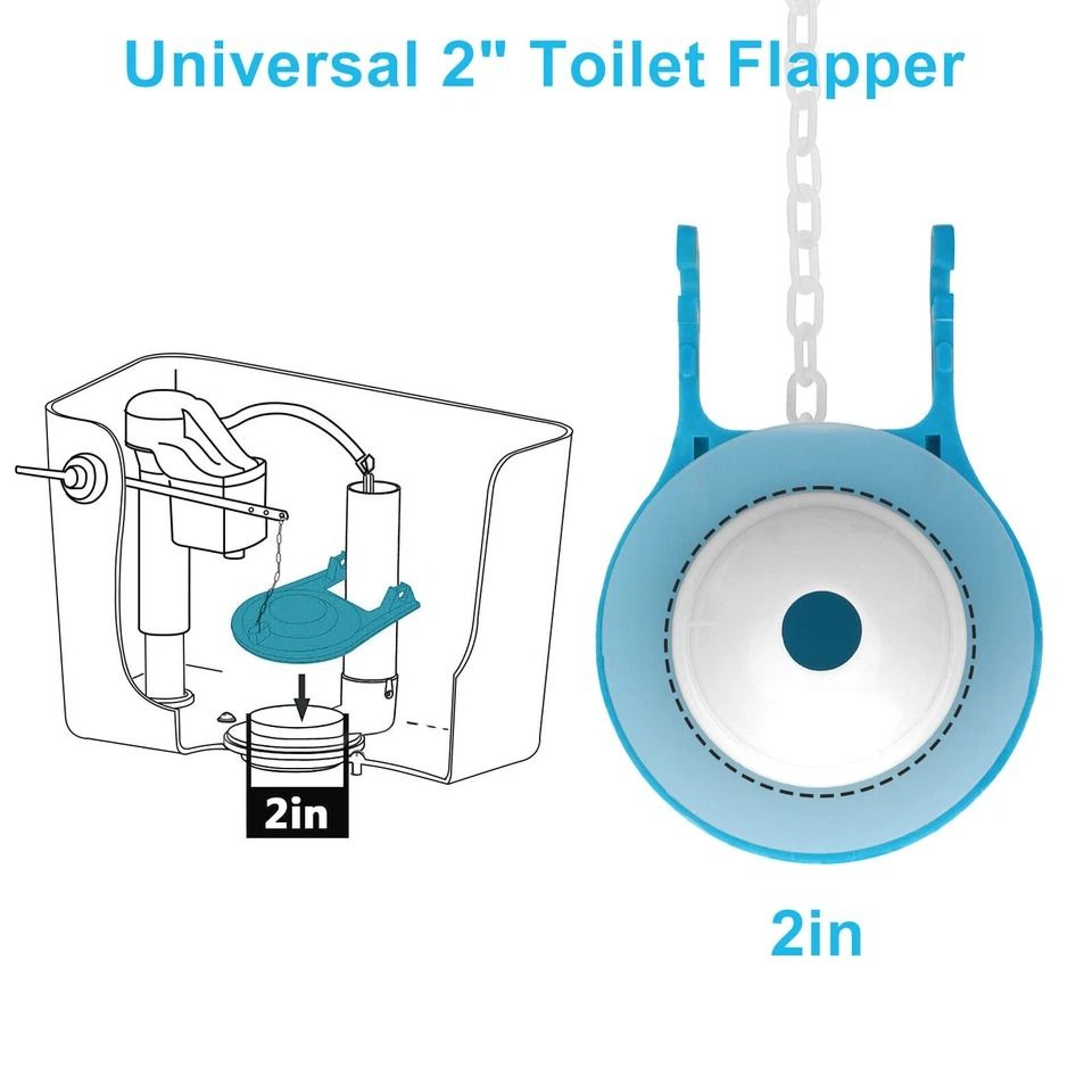 Ultra High Performance Toilet Flapper Universal Kit For 2Inch Flush Valves Silicone Design Prevents 7
