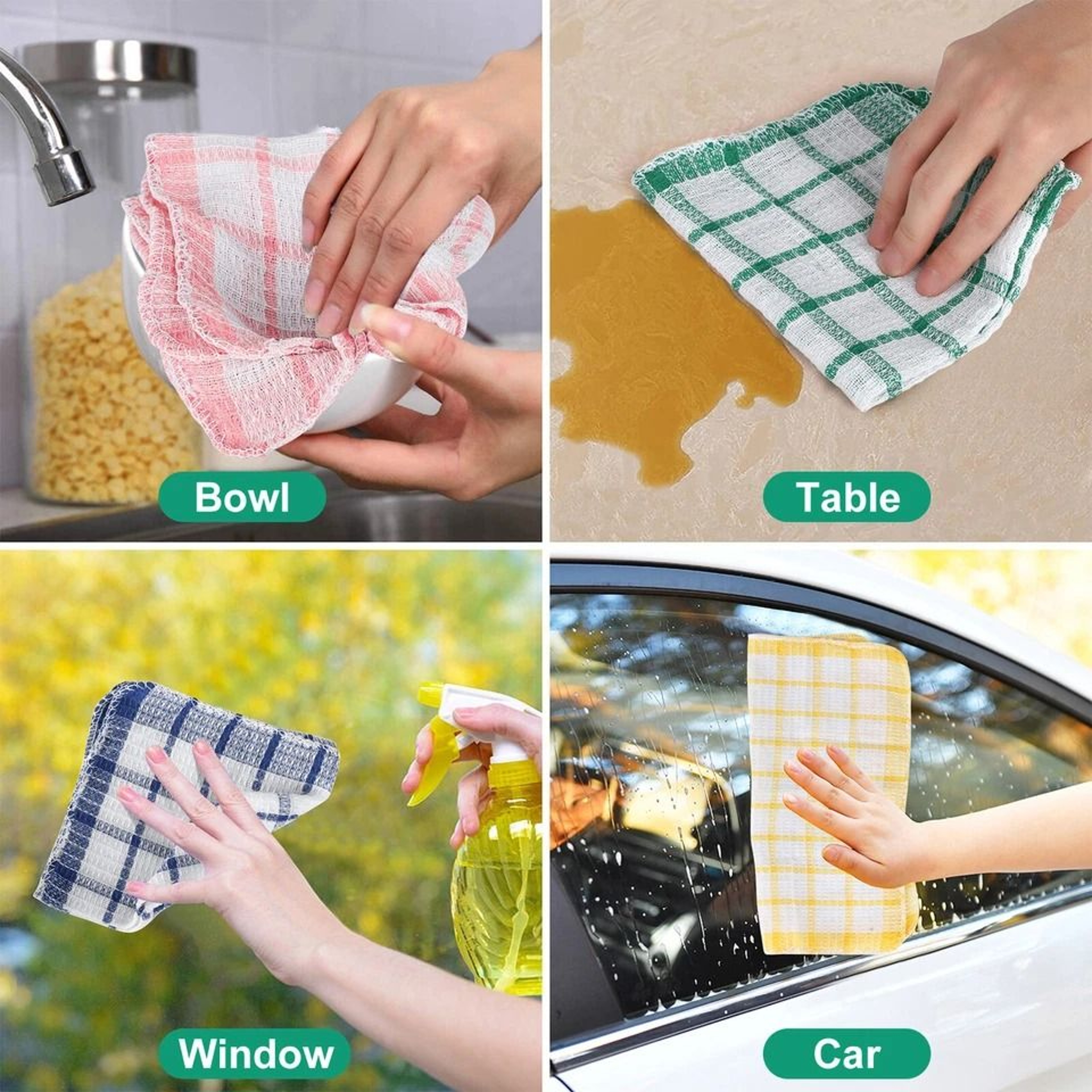 Cotton Dish Cloths Super Absorbent Cleaning Towels MultiPurpose Washing Rags Soft And Durable Kitch 6