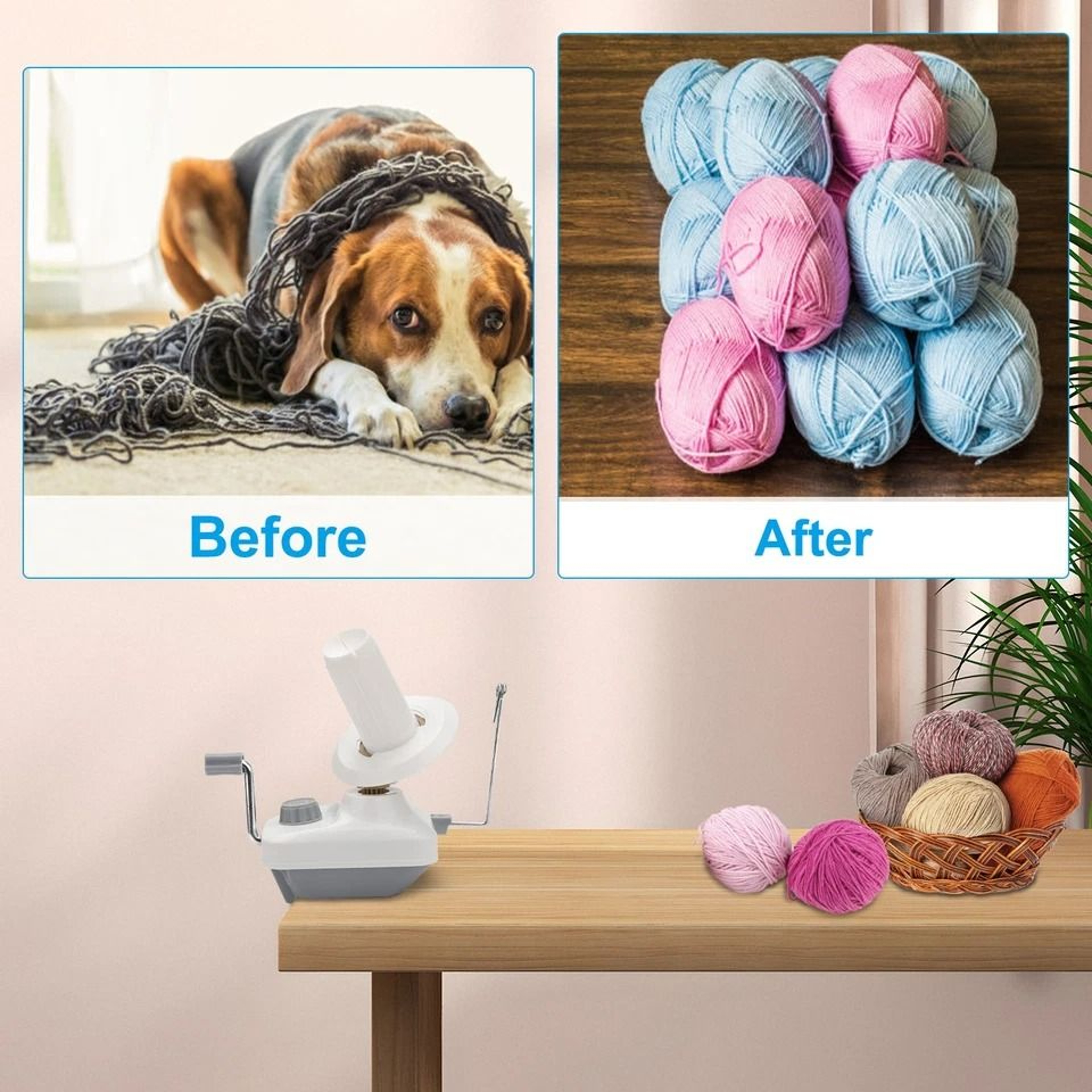 Portable Manual Yarn Ball Winder Hand Crank Knitting Organizer For Sewing Crochet Weaving And DIY P 3