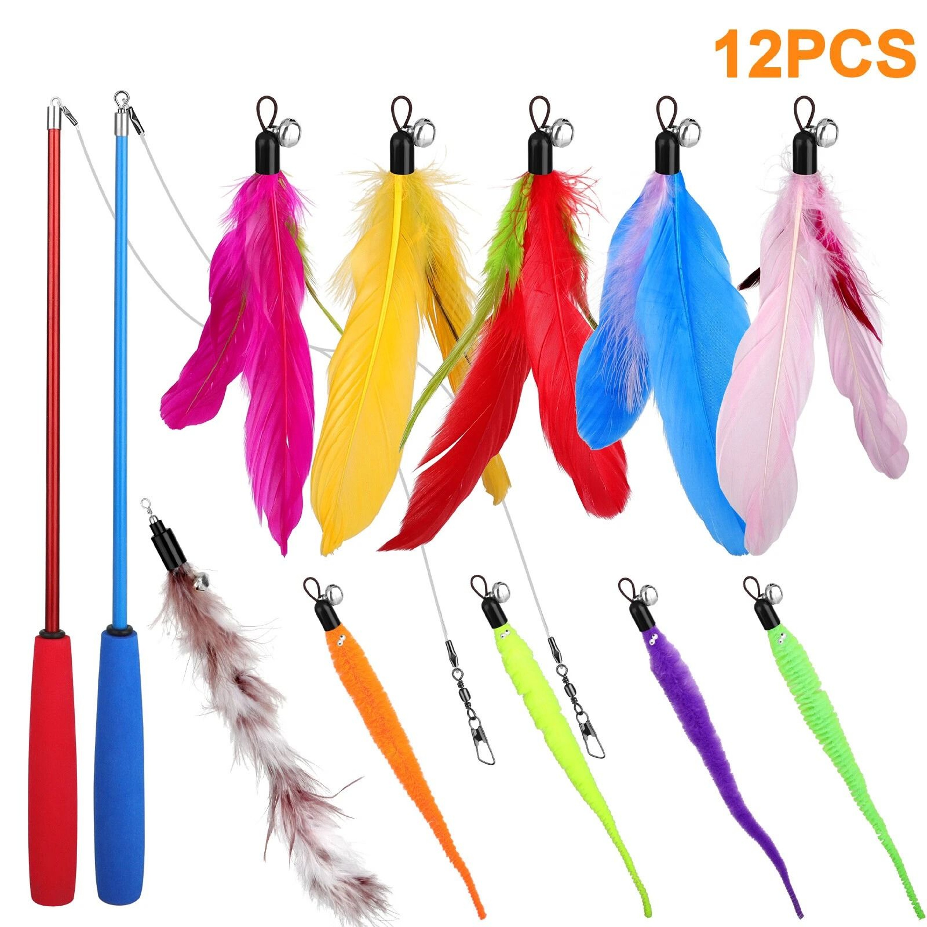 Feather Bell Wand Kitten Cat Toy Telescopic Teaser Rod For Interactive Play Gift For Cats And Kitte 1