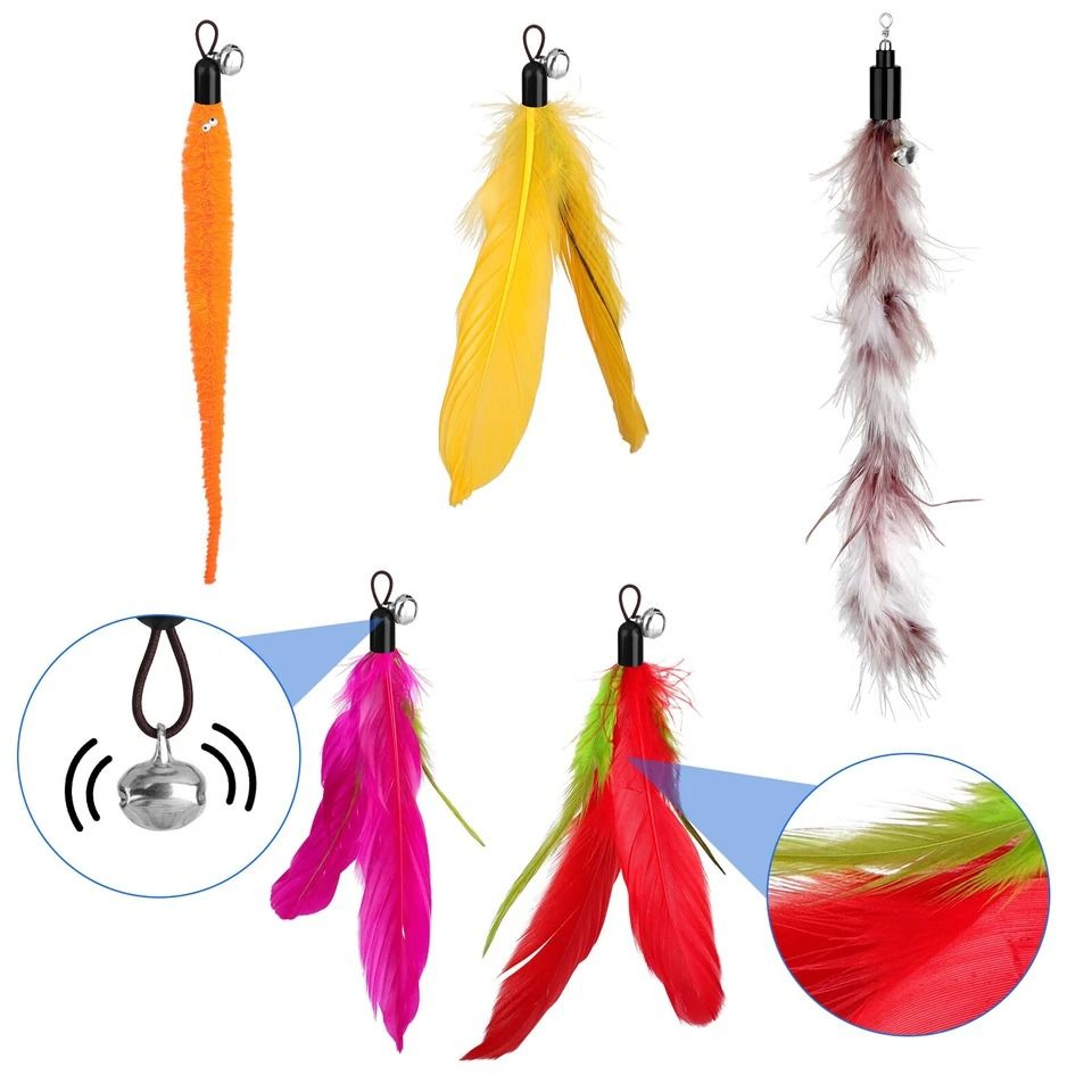 Feather Bell Wand Kitten Cat Toy Telescopic Teaser Rod For Interactive Play Gift For Cats And Kitte 4