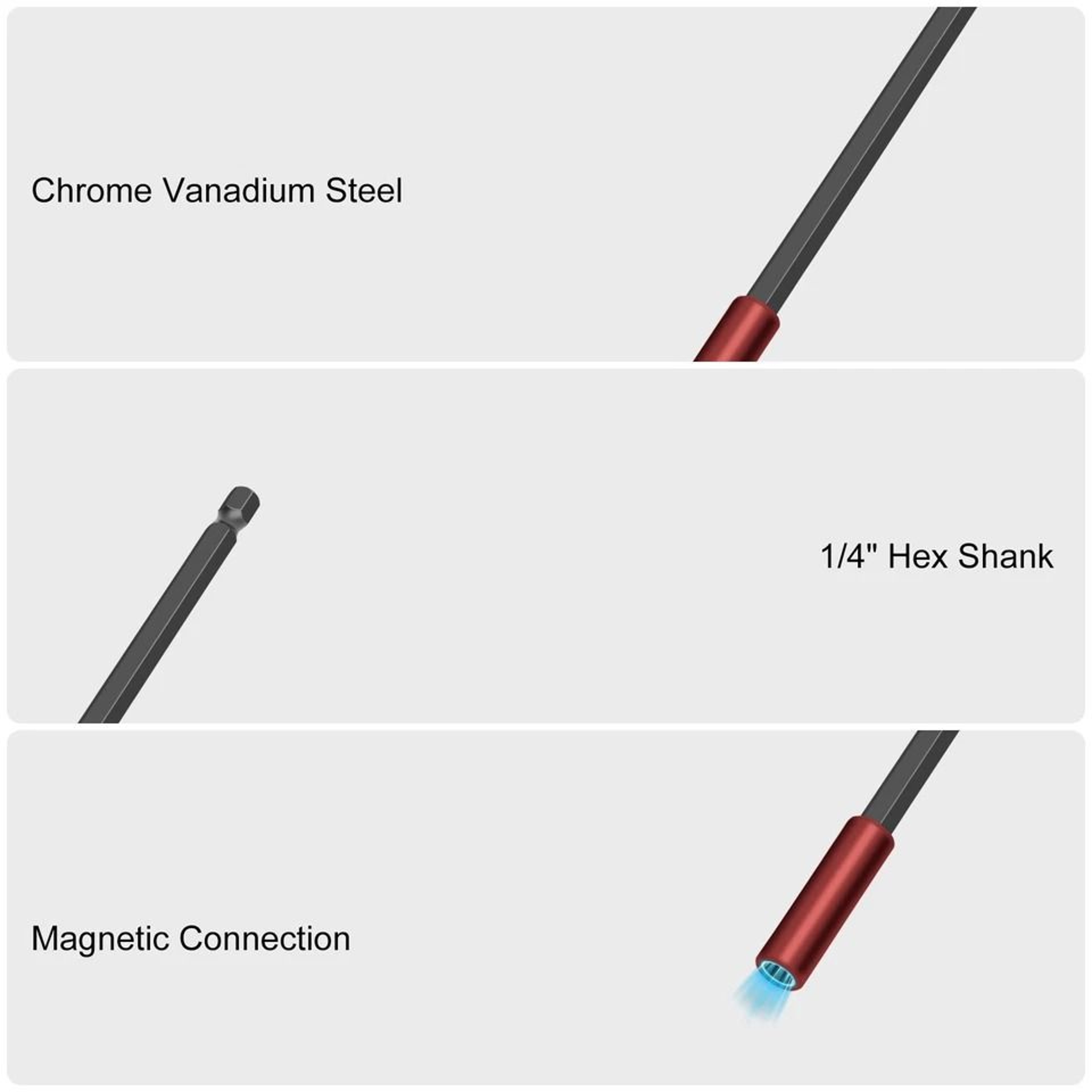 Magnetic Drill Bit Extension Holder Hex Shank Strong Magnet Compatible With Impact Driver 6