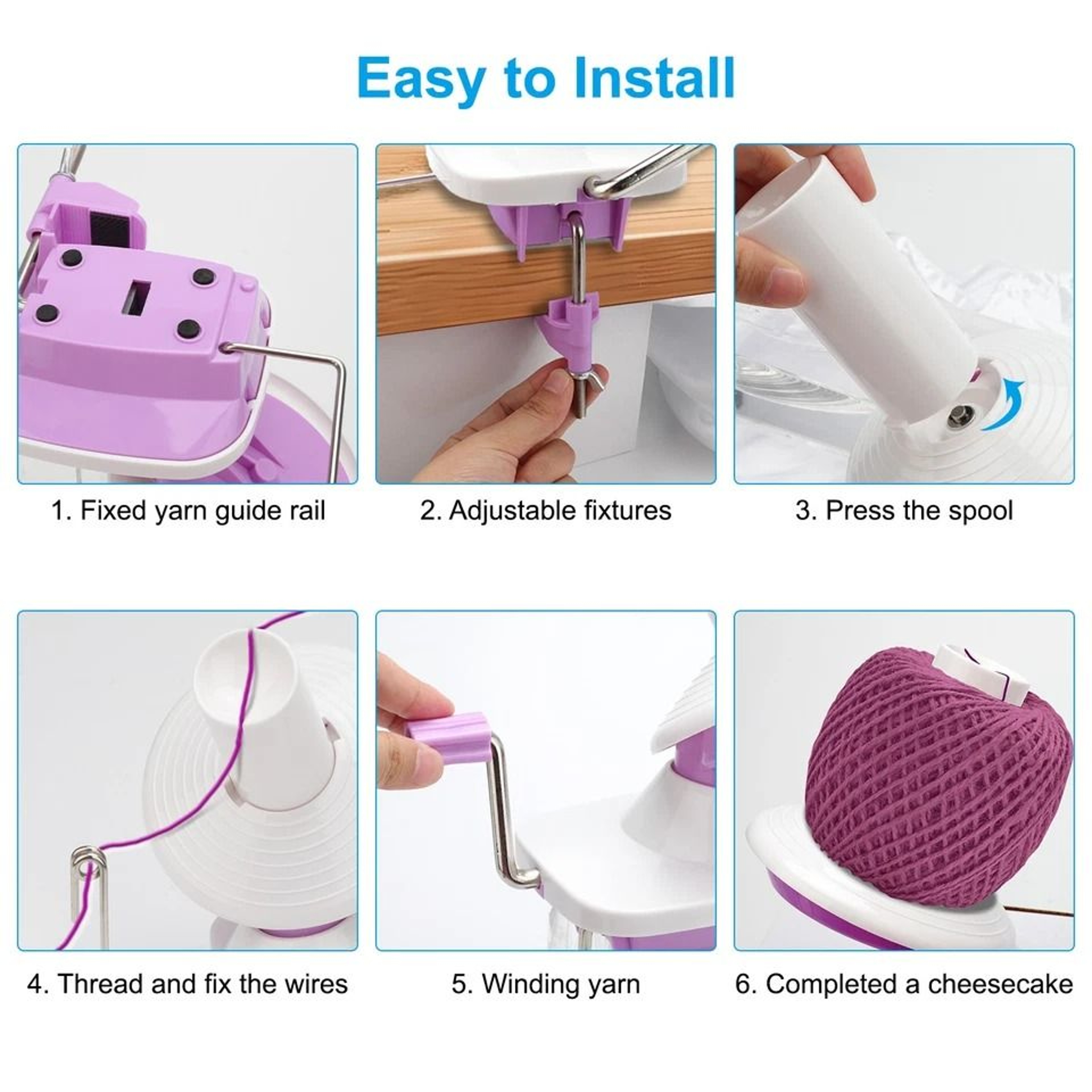 Hand Operated Yarn Winder Manual Yarn Ball Organizer For Home Knitting And Crocheting Projects Dura 5