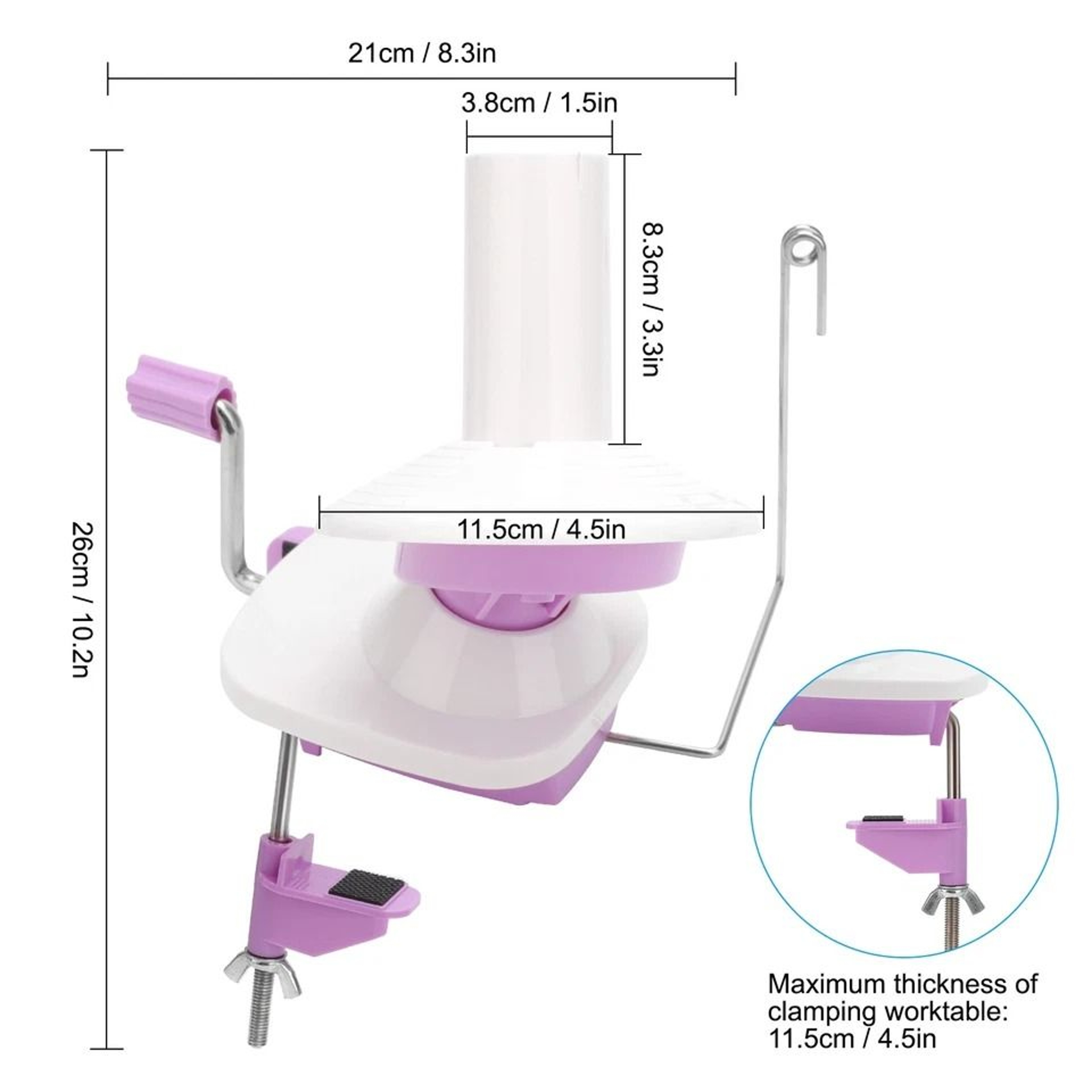Hand Operated Yarn Winder Manual Yarn Ball Organizer For Home Knitting And Crocheting Projects Dura 6