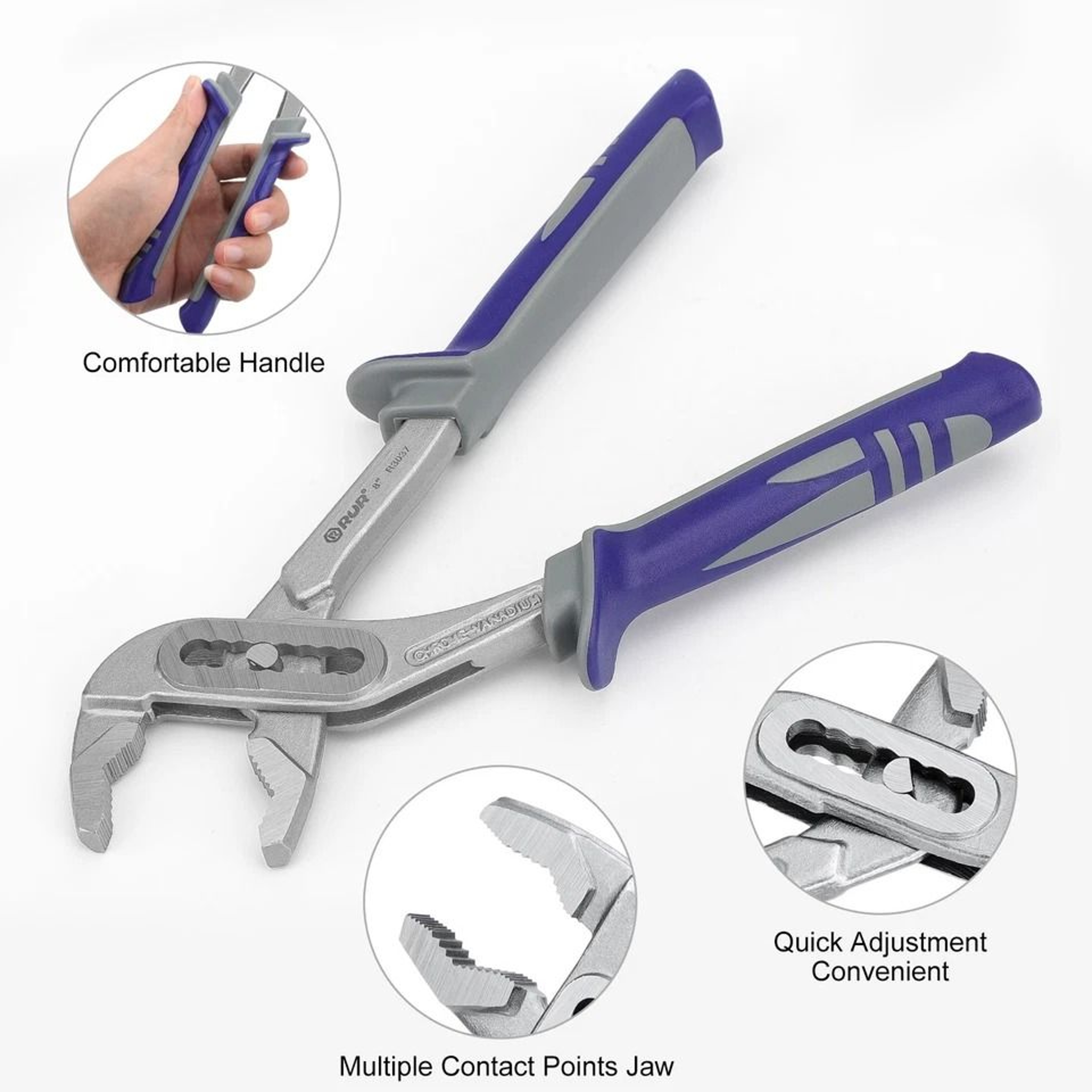 HeavyDuty Set Adjustable Water Pump Pliers V Jaw Tongue Groove PliersProfessional Plumbing Tools 6