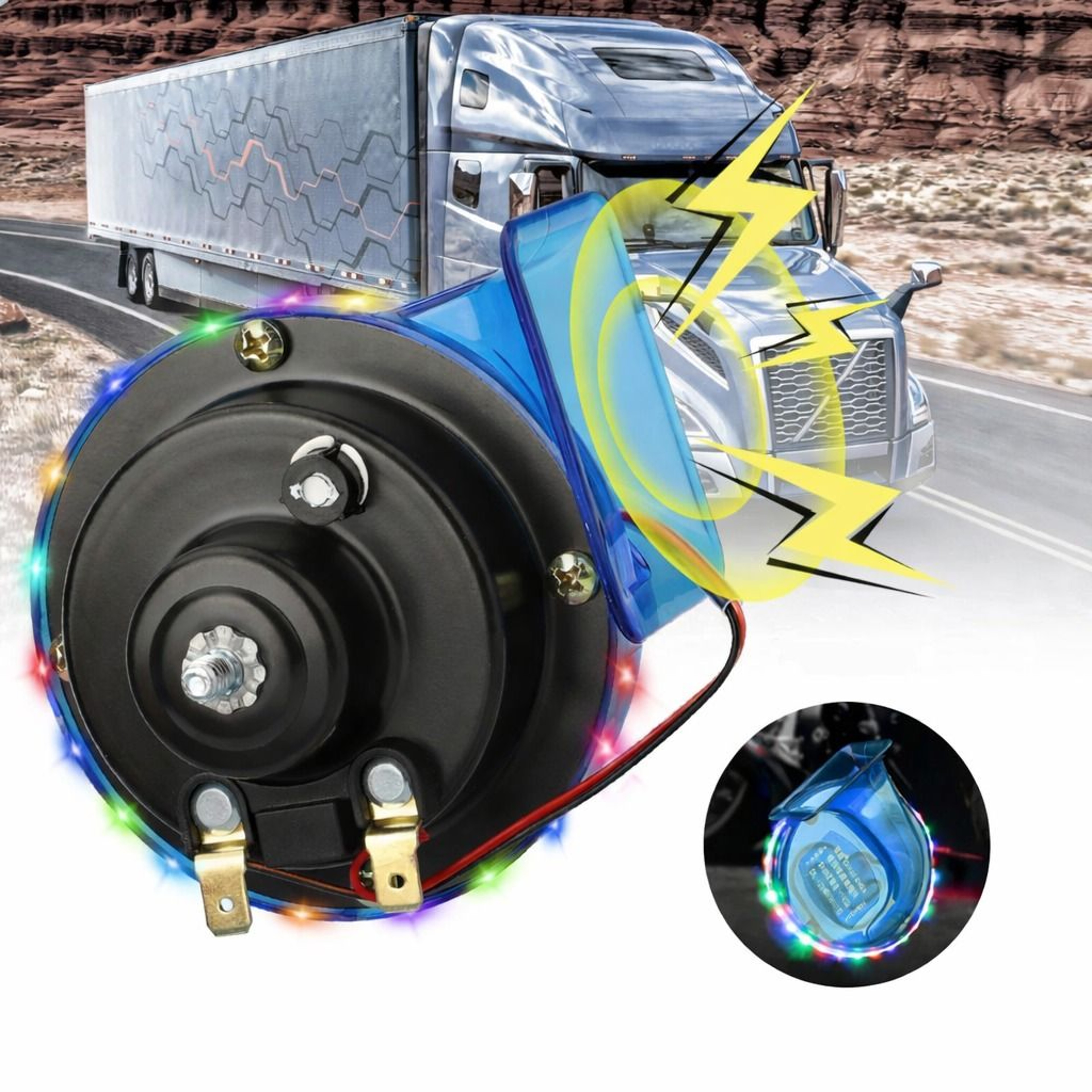 Super Loud RGB Train Horn For Motorcycle Car Truck SUV Boat  Universal Fit 0
