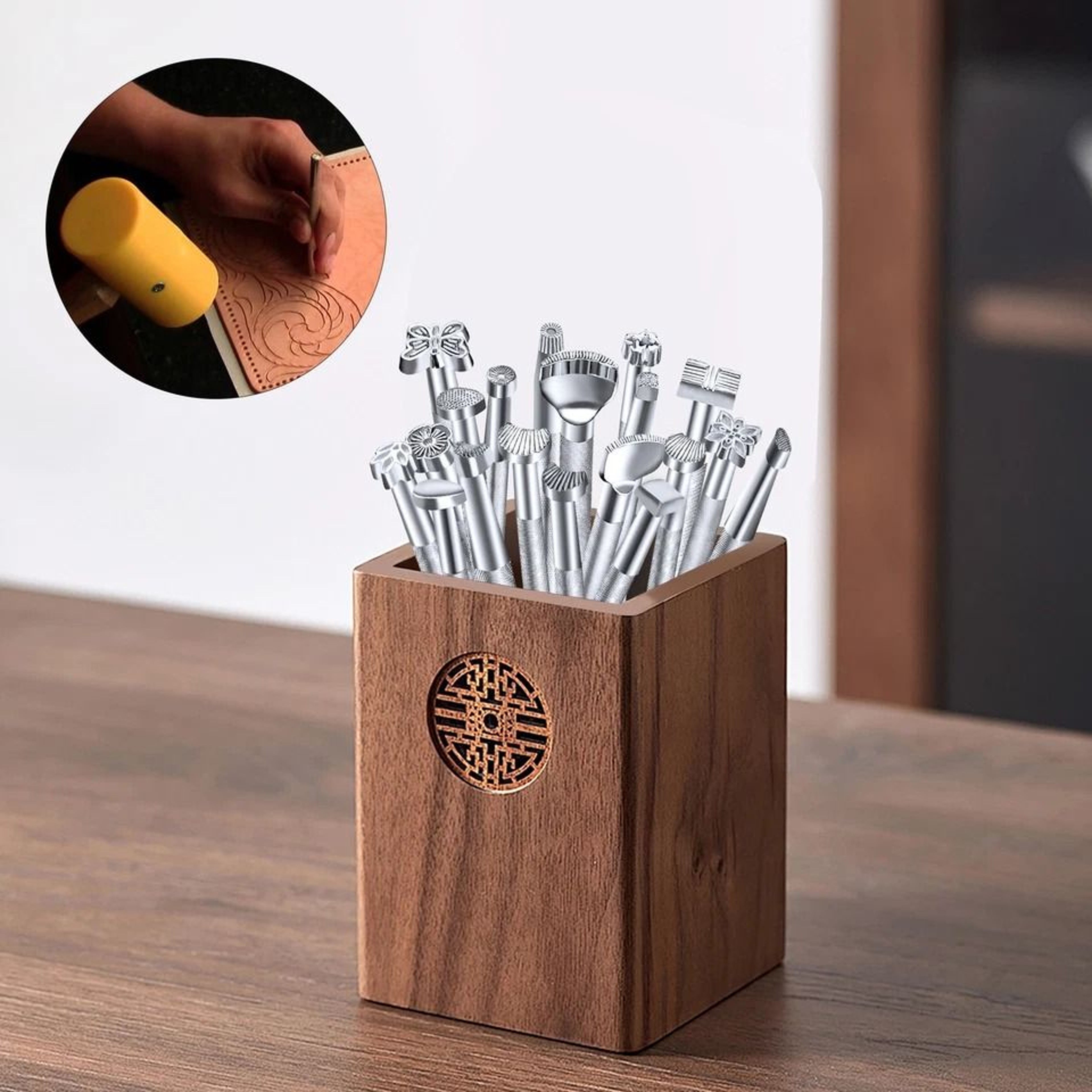 Leather Stamping Tools  Saddle Making Punch Set For Crafting Alloy Stamps Durable Accurate Leather  2