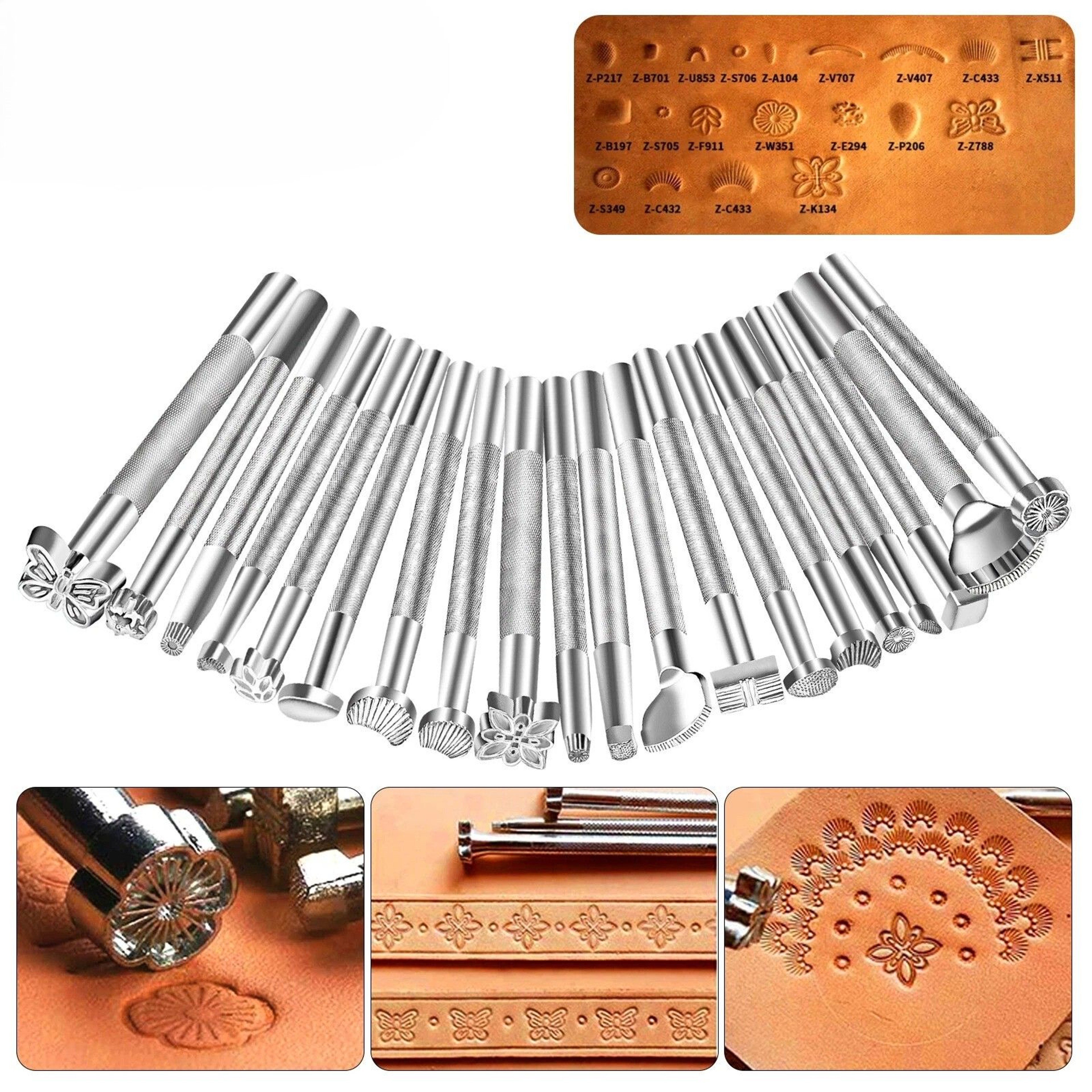 Leather Stamping Tools  Saddle Making Punch Set For Crafting Alloy Stamps Durable Accurate Leather  5
