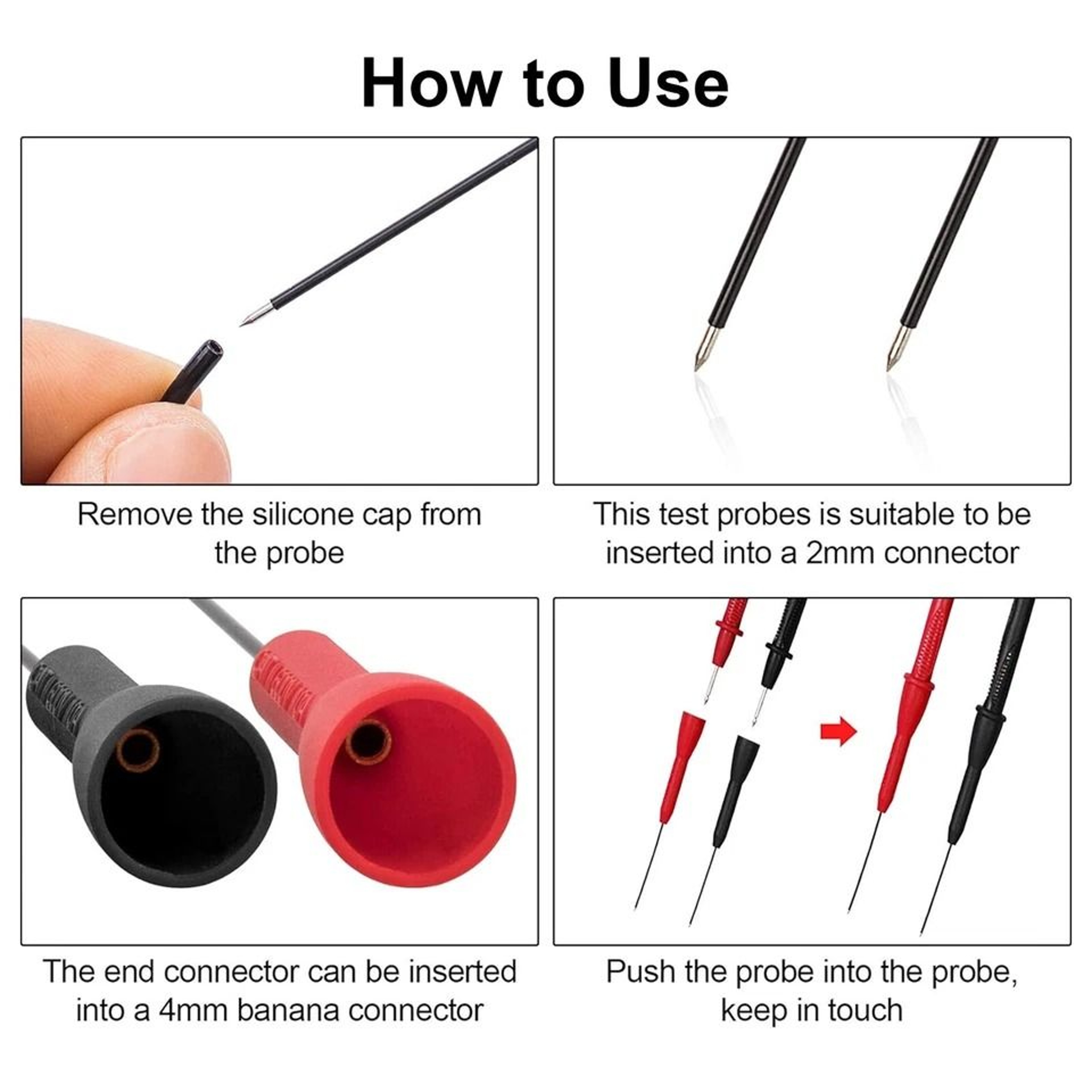 Multimeter Test Probes Precision Sharp Needle NonDestructive Test Leads 5