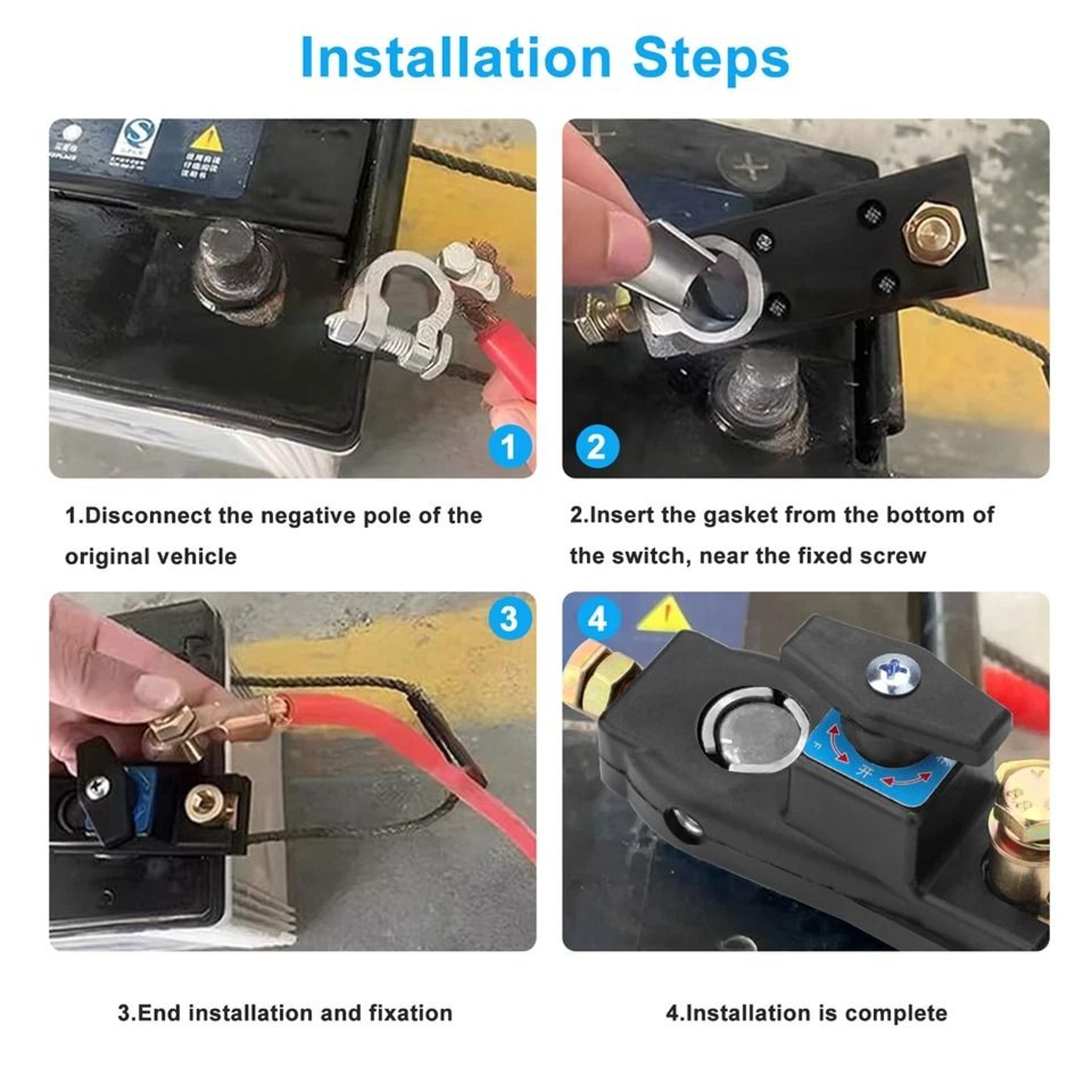 Car Battery Disconnect Isolator Cut Off Switch Universal Terminal Prevents Battery Drain 4