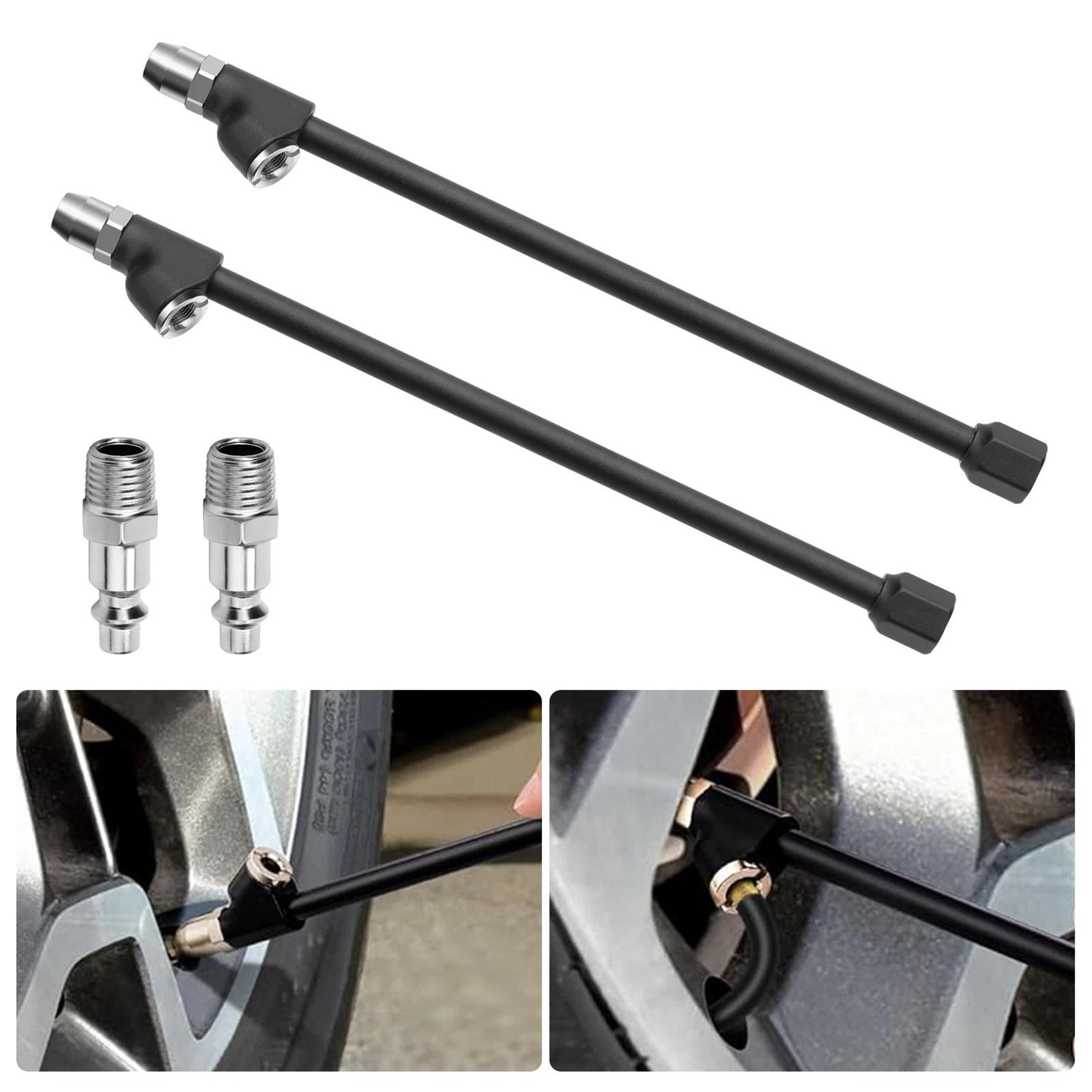 Dual Head Air Chuck Set Straight  Reverse Heavy Duty Tire Inflator For RVs Trucks  Trailers 1