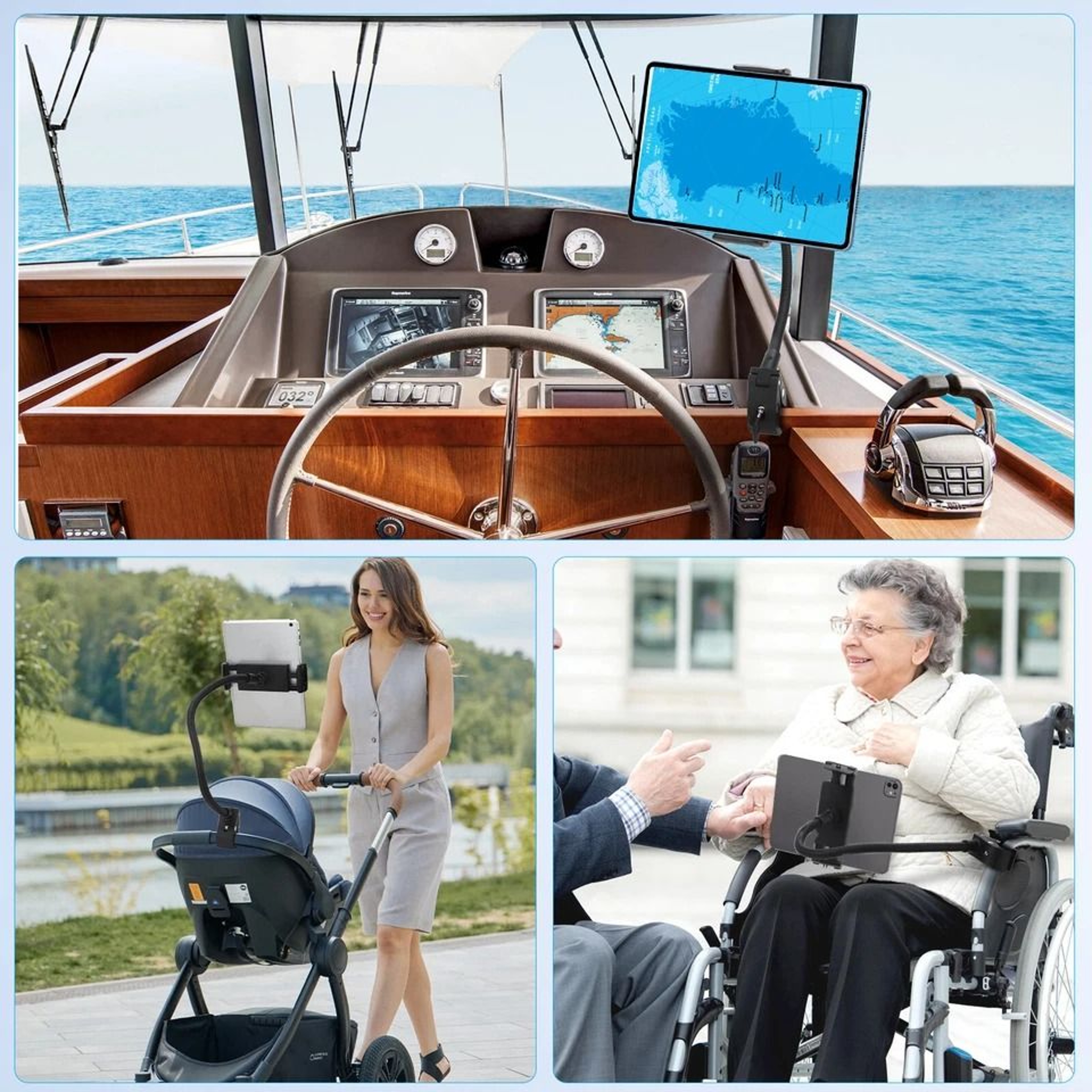 Adjustable Tablet Phone Holder For Treadmill Bike 360 Rotation Gooseneck IPad Mount Fits Devices Li 1
