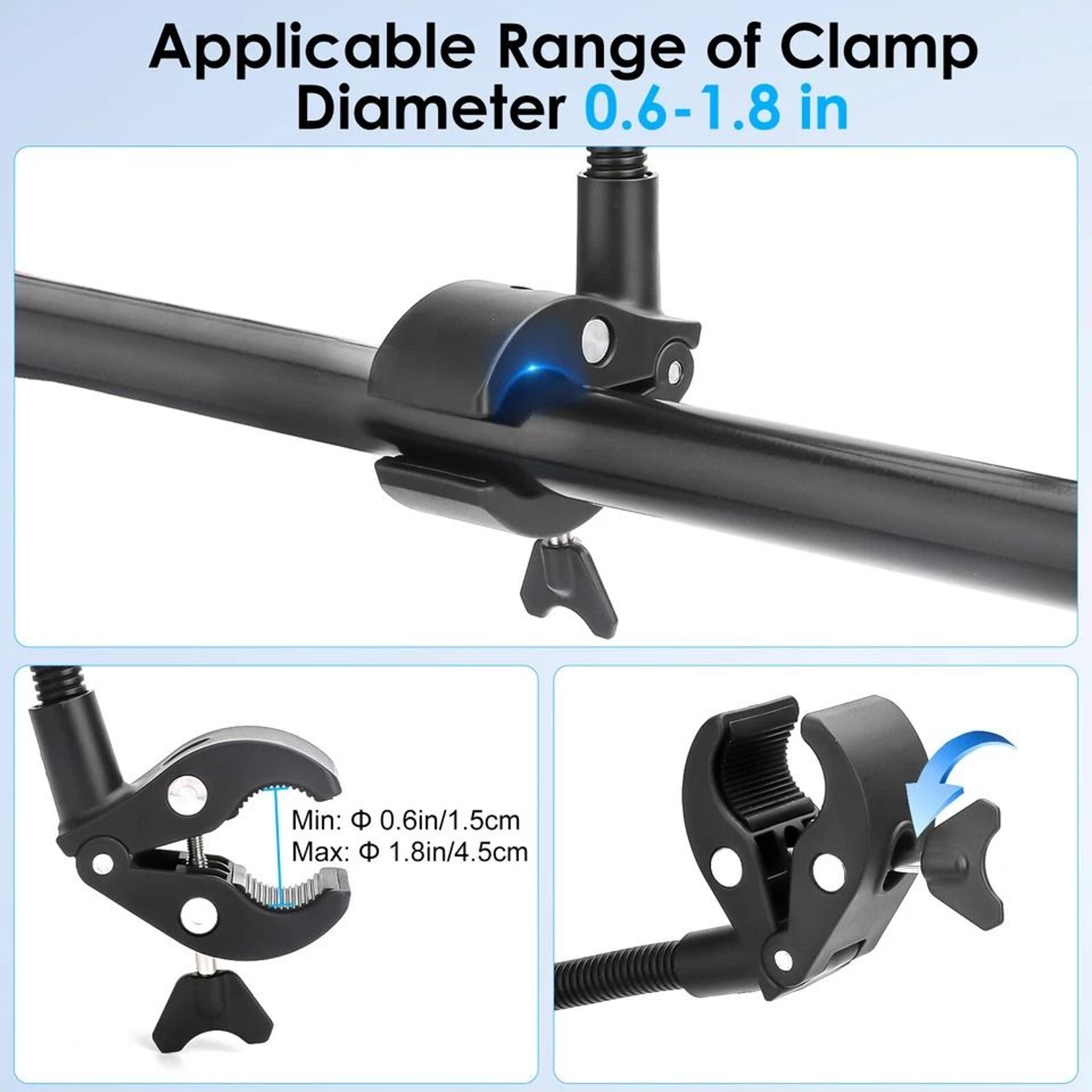 Adjustable Tablet Phone Holder For Treadmill Bike 360 Rotation Gooseneck IPad Mount Fits Devices Li 5