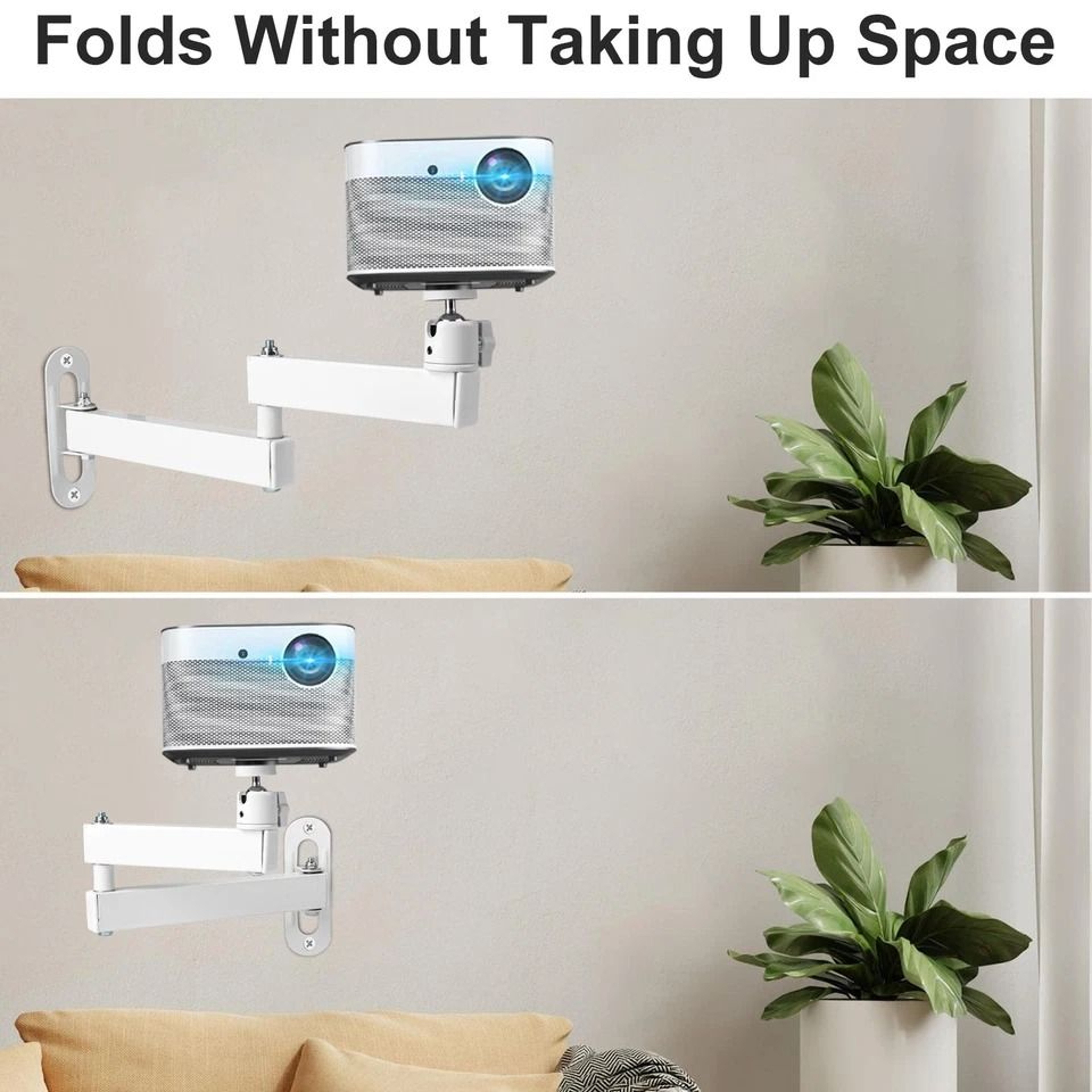 Rotation Foldable Projector Wall  Ceiling Mount Adjustable Aluminum Alloy Universal Compatibility F 3