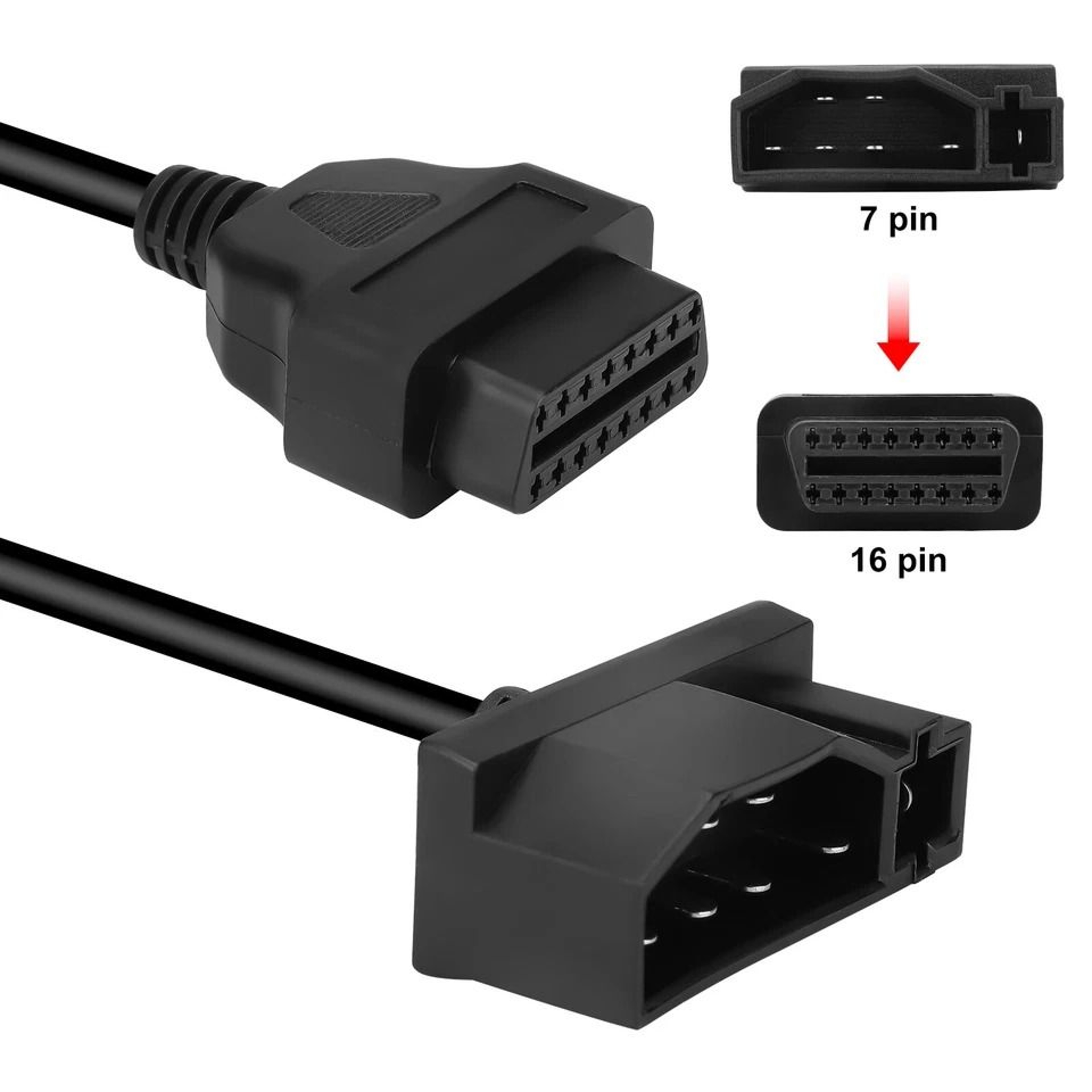 Ford OBD1 To OBD2 Adapter Check Engine Scanner Tool Diagnostic Code Reader 6