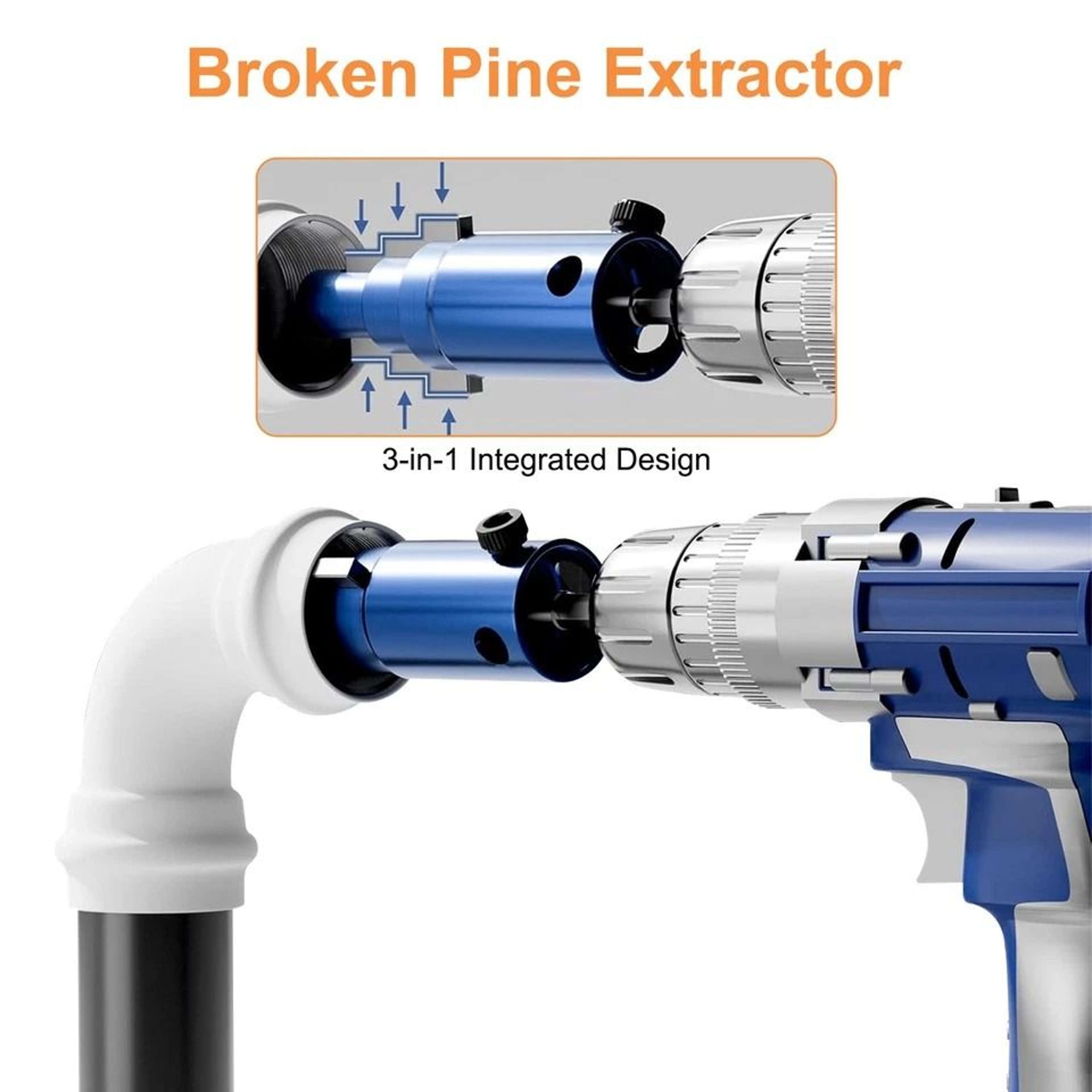 Internal Pipe Wrench Broken Pipe Extractor Nipple  Valve RemoverTool For PVC PEX And Plastic Pipes 6