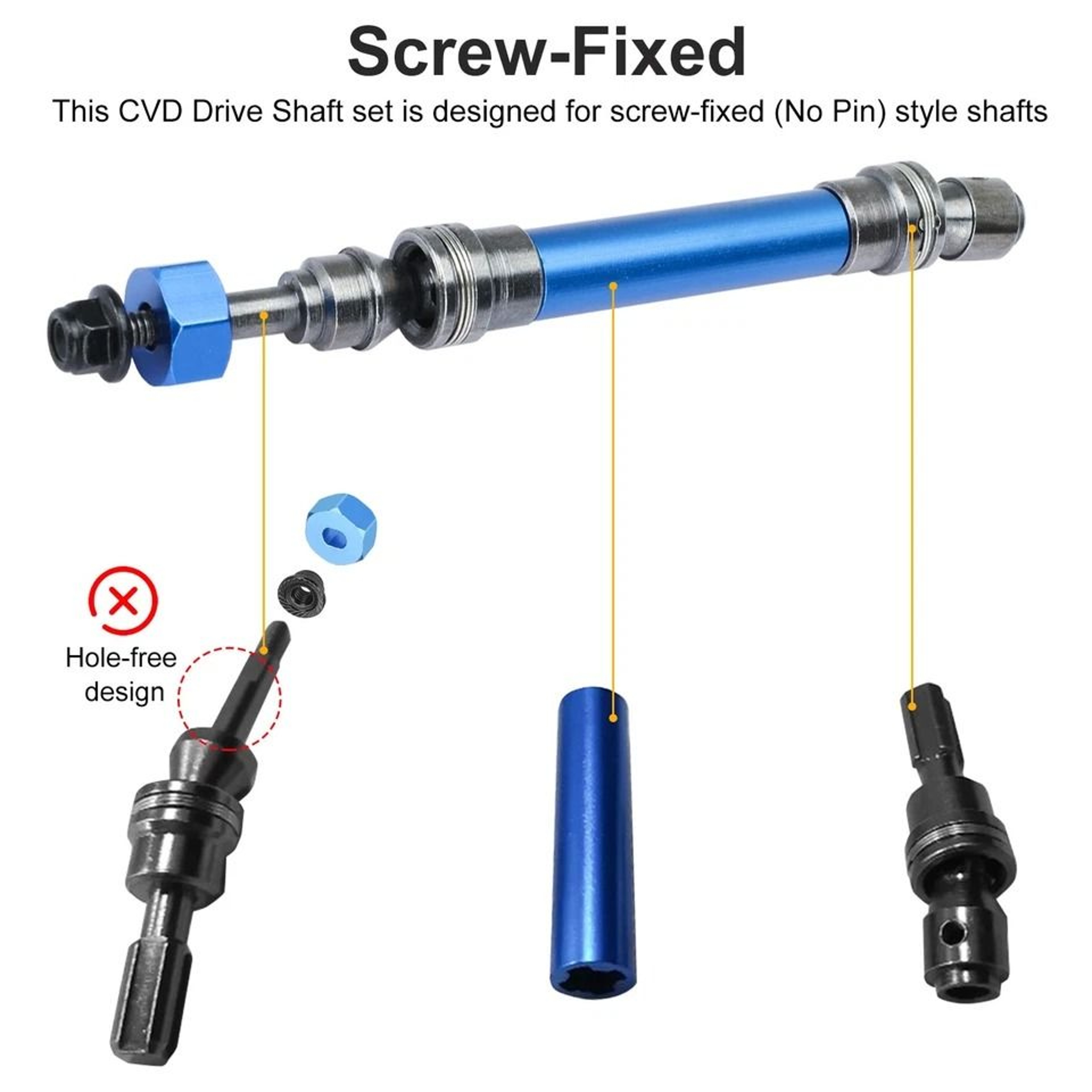 Heavy Duty CVD Drive Shaft For Traxxas Slash Rustler Hoss Stampede  Front  Rear Drive Axle Set For  6