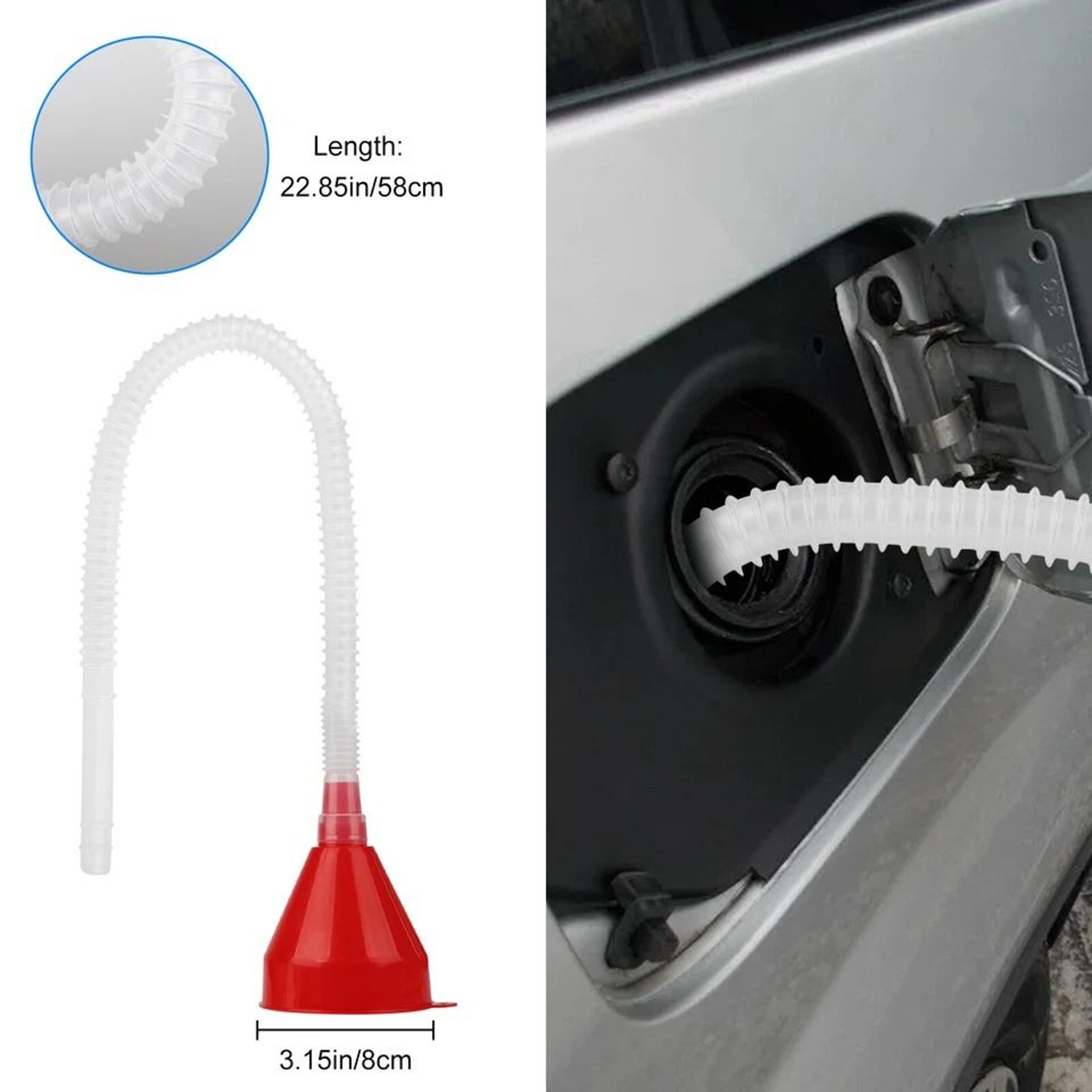 Flexible Plastic Fuel Funnel Long Neck Oil Funnel Snap Funnel For Easy SpillFree Filling For Vehicl 2