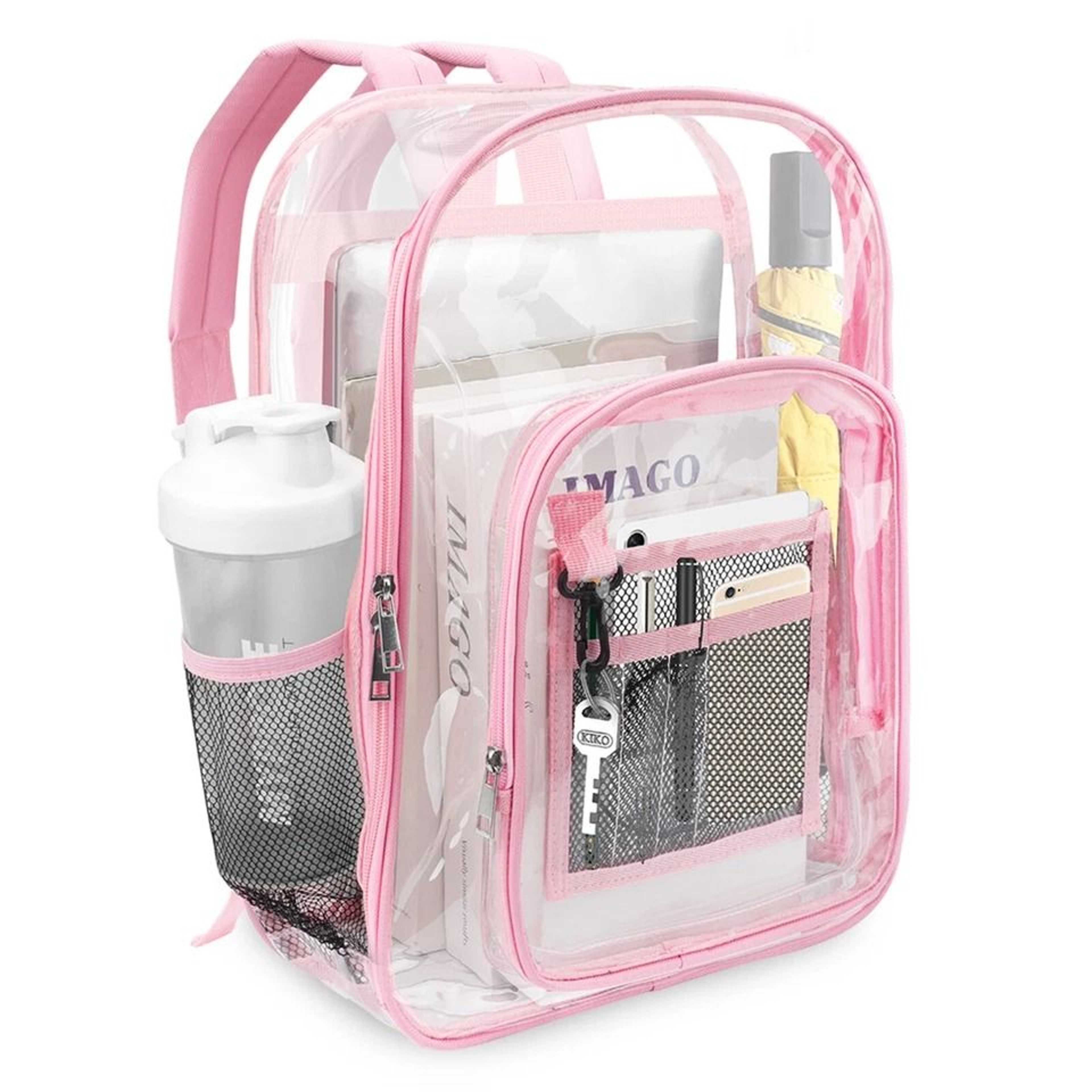 Waterproof Clear Backpack Heavy Duty SeeThrough Stadium Approved Backpack For School Travel Work An 1