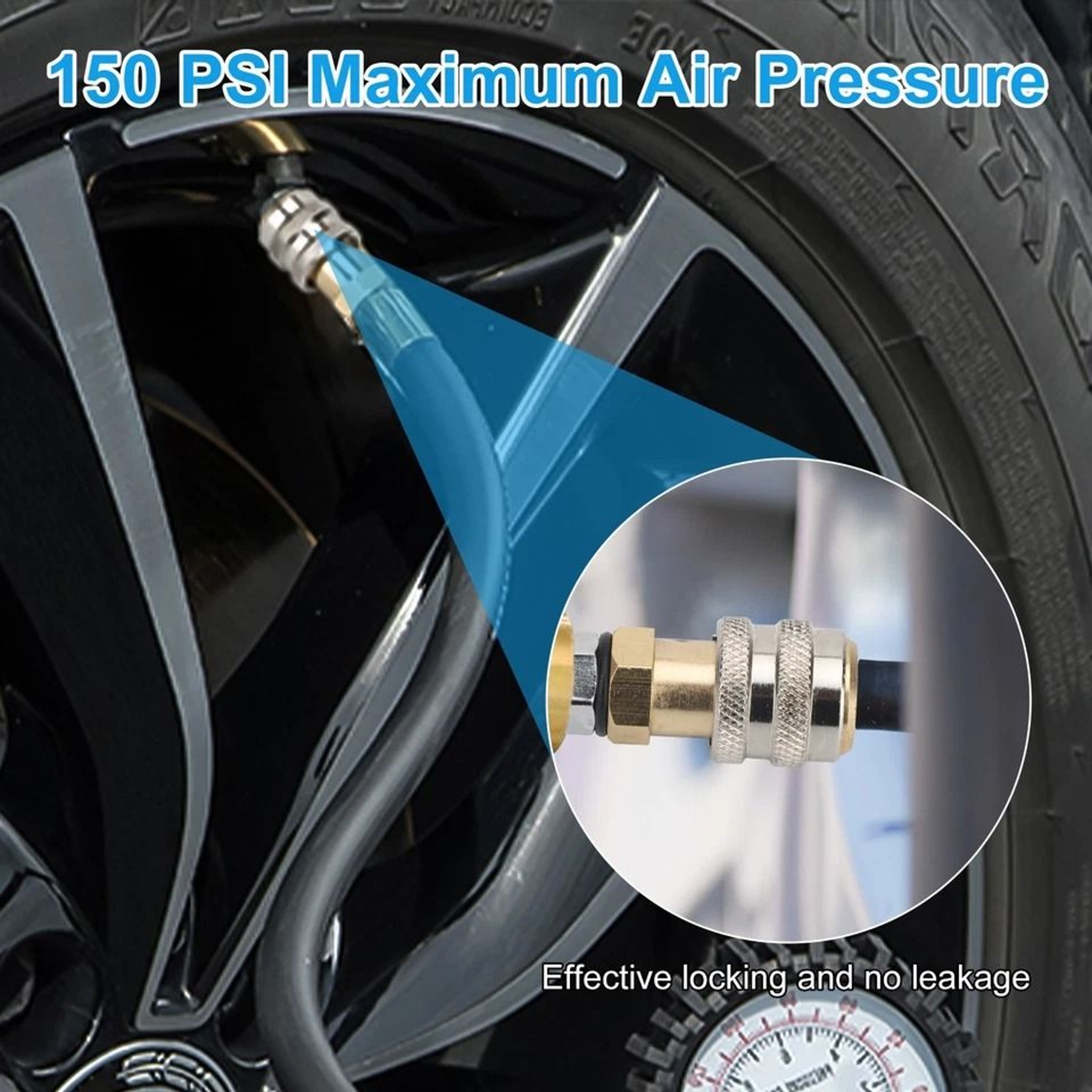 Brass PSI Air Chuck  Open Flow FNPT Tire Inflator Adapter HeavyDuty Nozzle For Motorcycles  Trucks 3