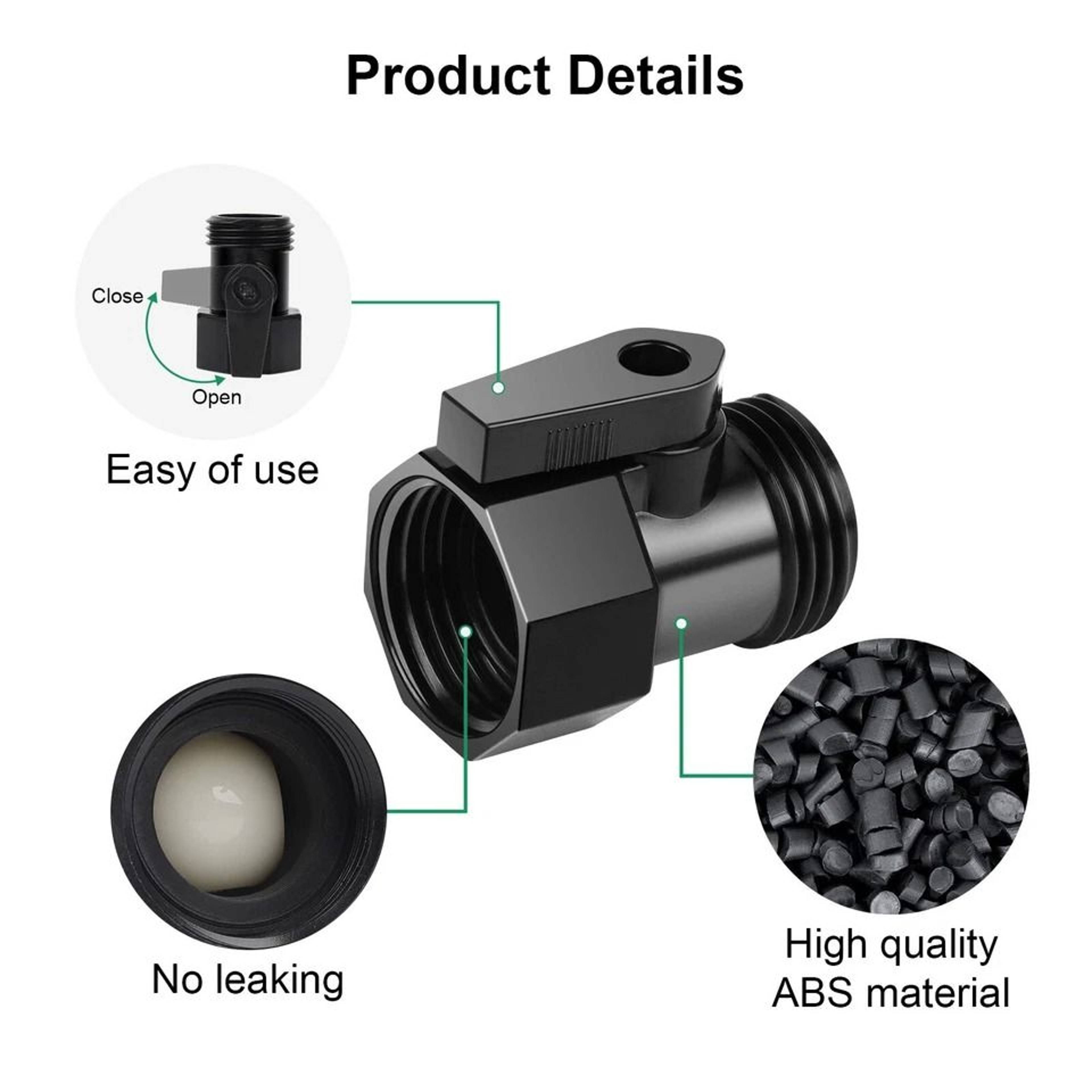 Stop Valves  ABS Control Valves LeakProof Design Easy Installation For Plumbing Irrigation 5