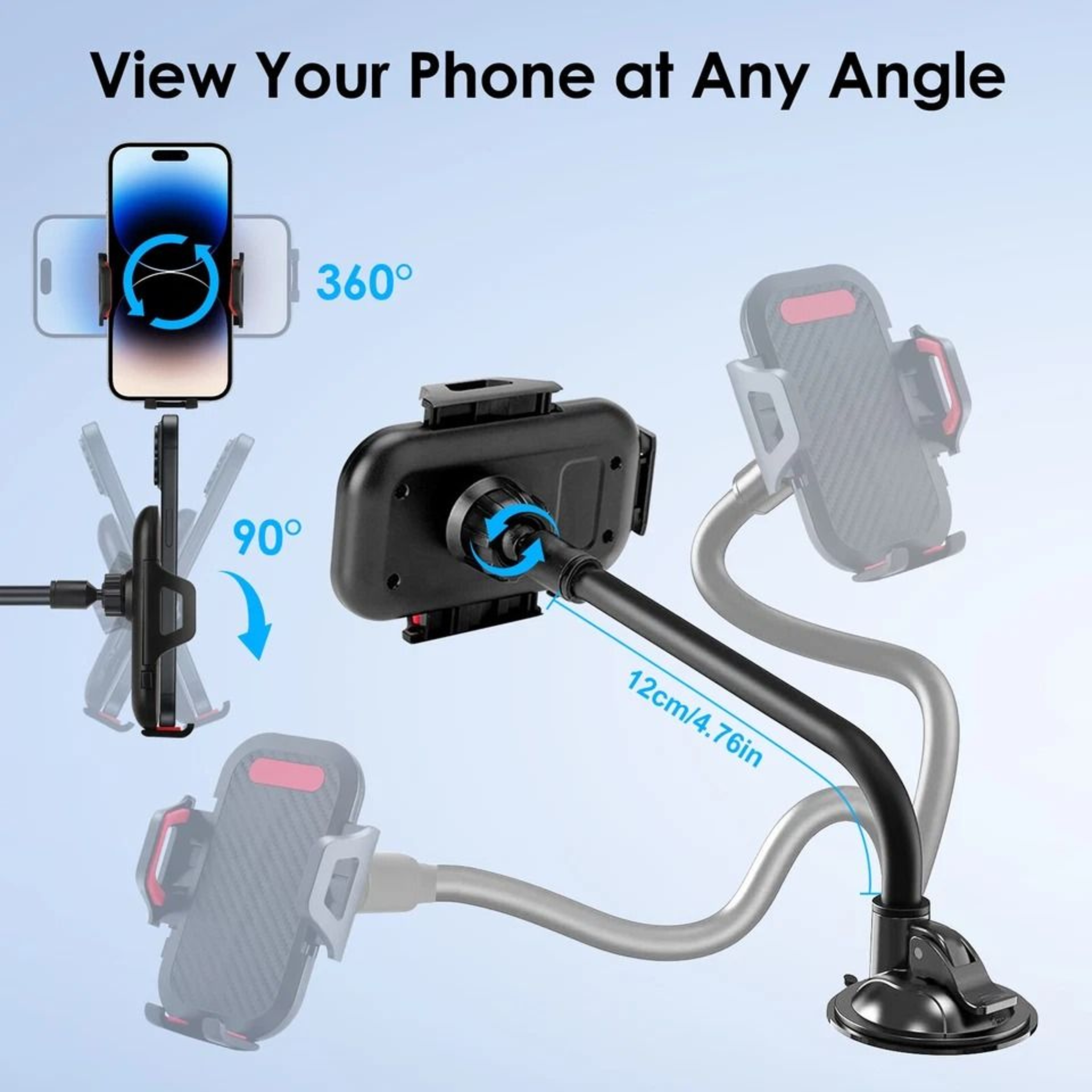 Universal Car Dashboard Mount Holder Windshield Cradle Stand For Smartphones IPhone Samsung LG Pixe 4