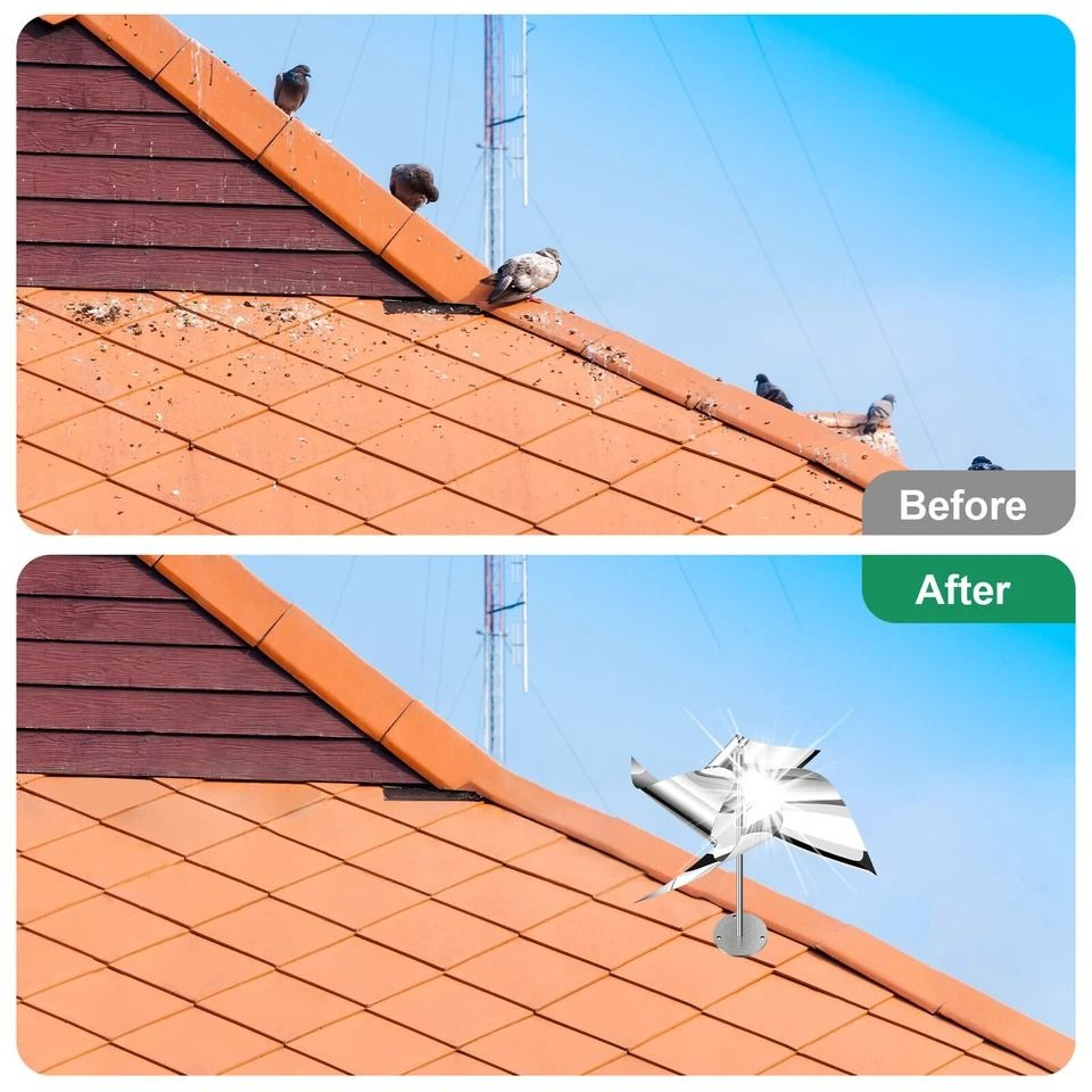 Reflective Bird Repellent Spinners WindPowered Rotation For Pigeons Woodpeckers And Outdoor Pest Co 2