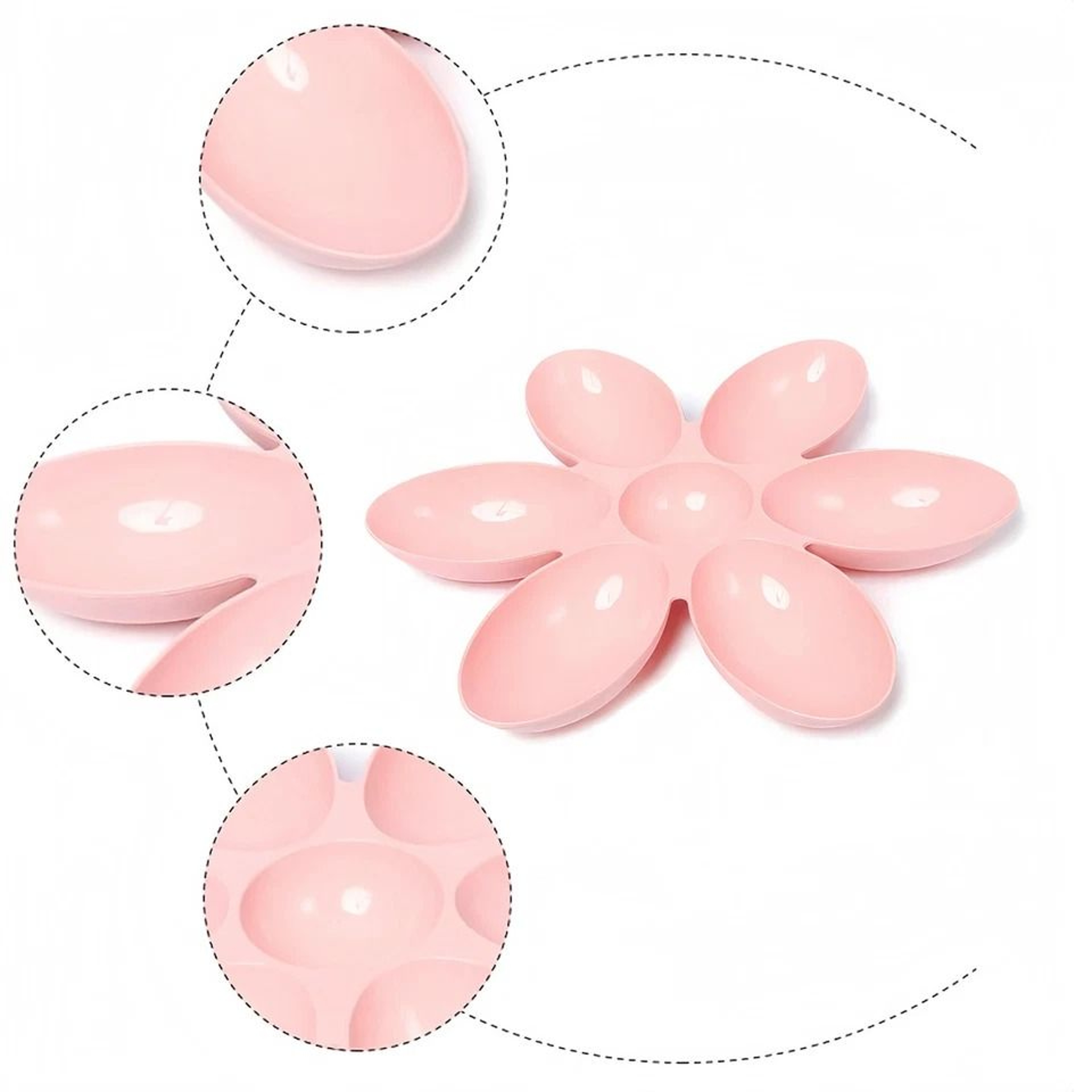 Flower Design Pet Bowl For Cats And Small Dogs Compartments Portion Control Easy Clean NonToxic Pla 7