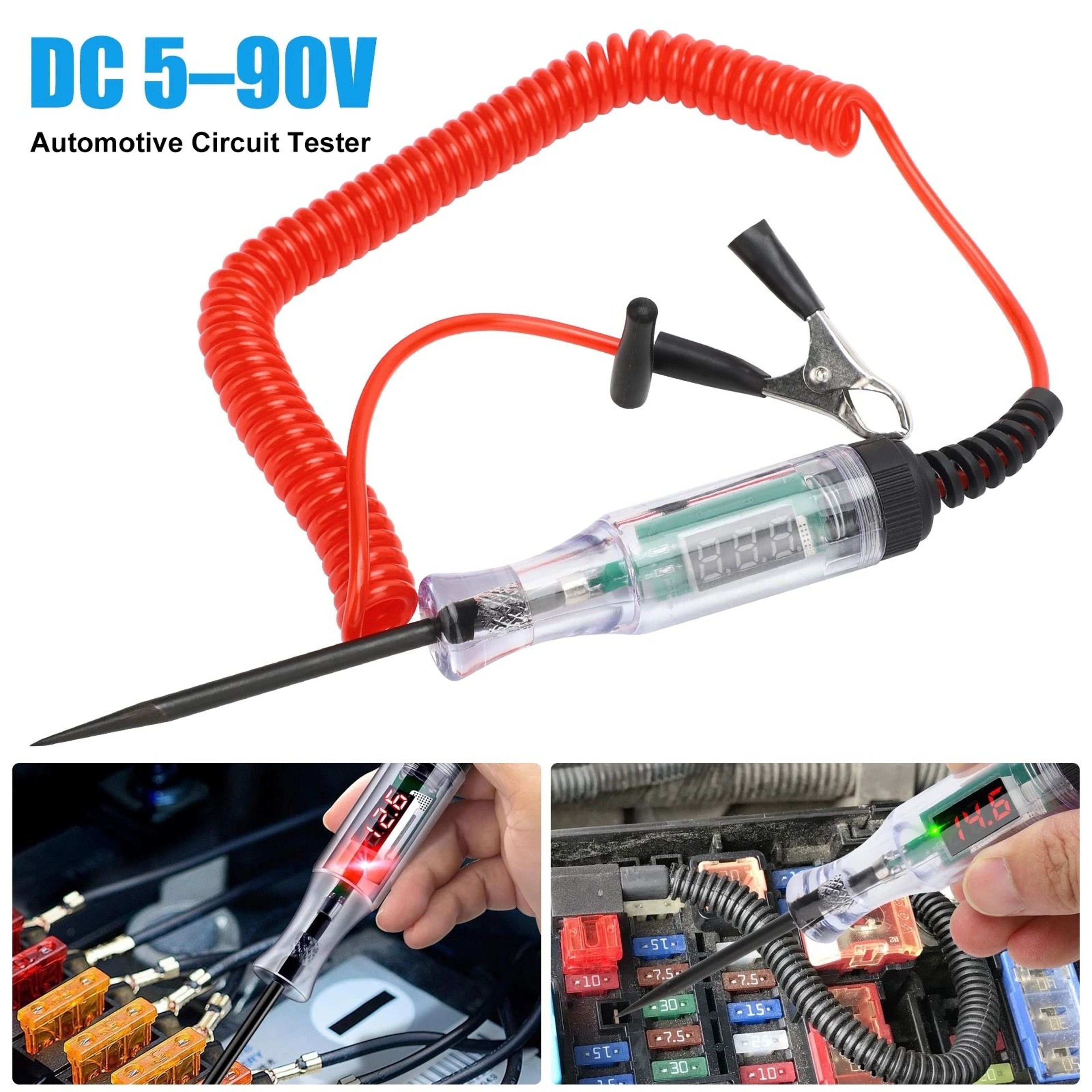 Automotive Circuit Tester LED Test Light With Probe Electrical Tool For Cars Trucks Motorcycles Boa 1