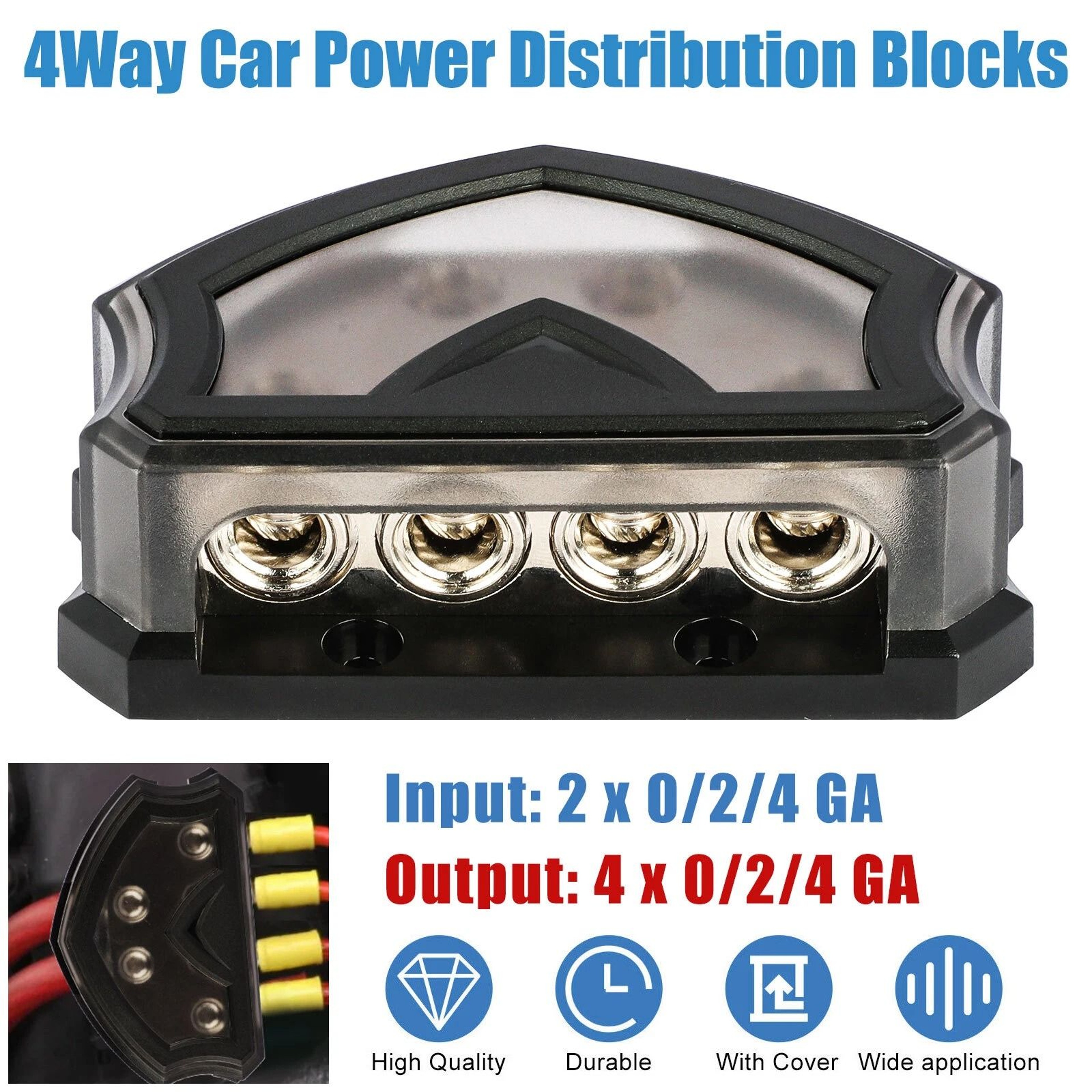 HighQuality Way Car Audio Power Ground Distribution Block Gauge Input And Output Block For Audio Sy 1