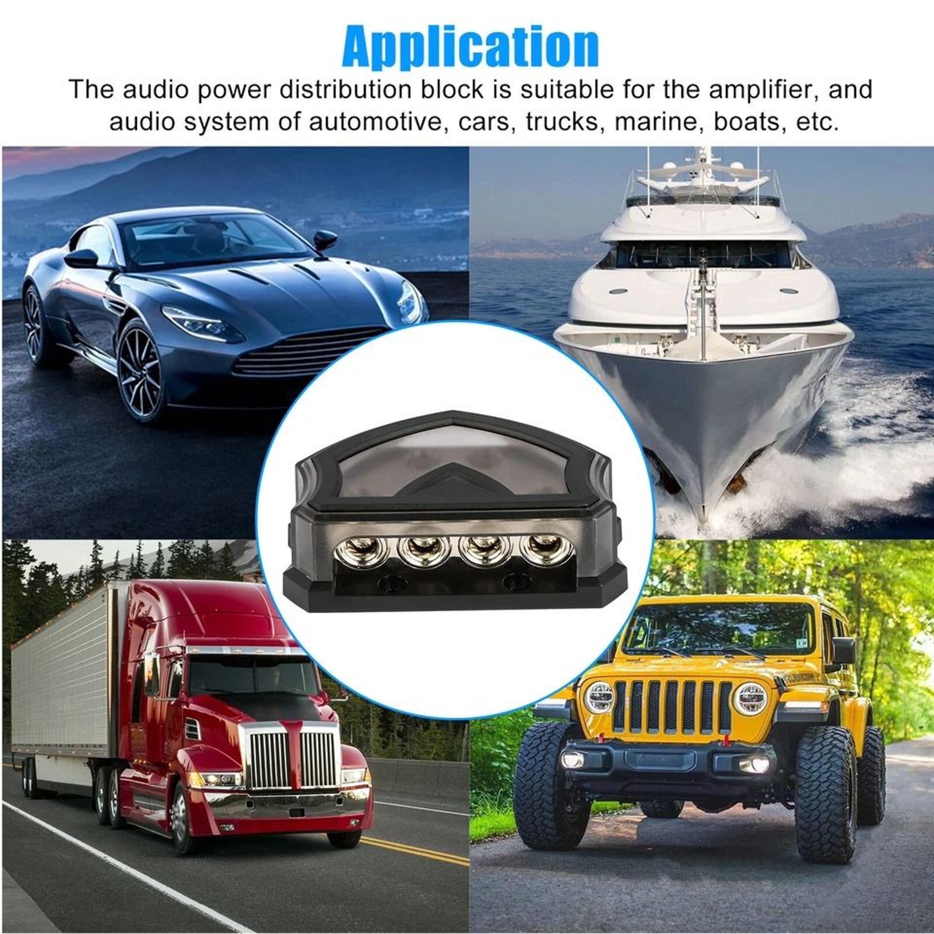 HighQuality Way Car Audio Power Ground Distribution Block Gauge Input And Output Block For Audio Sy 3