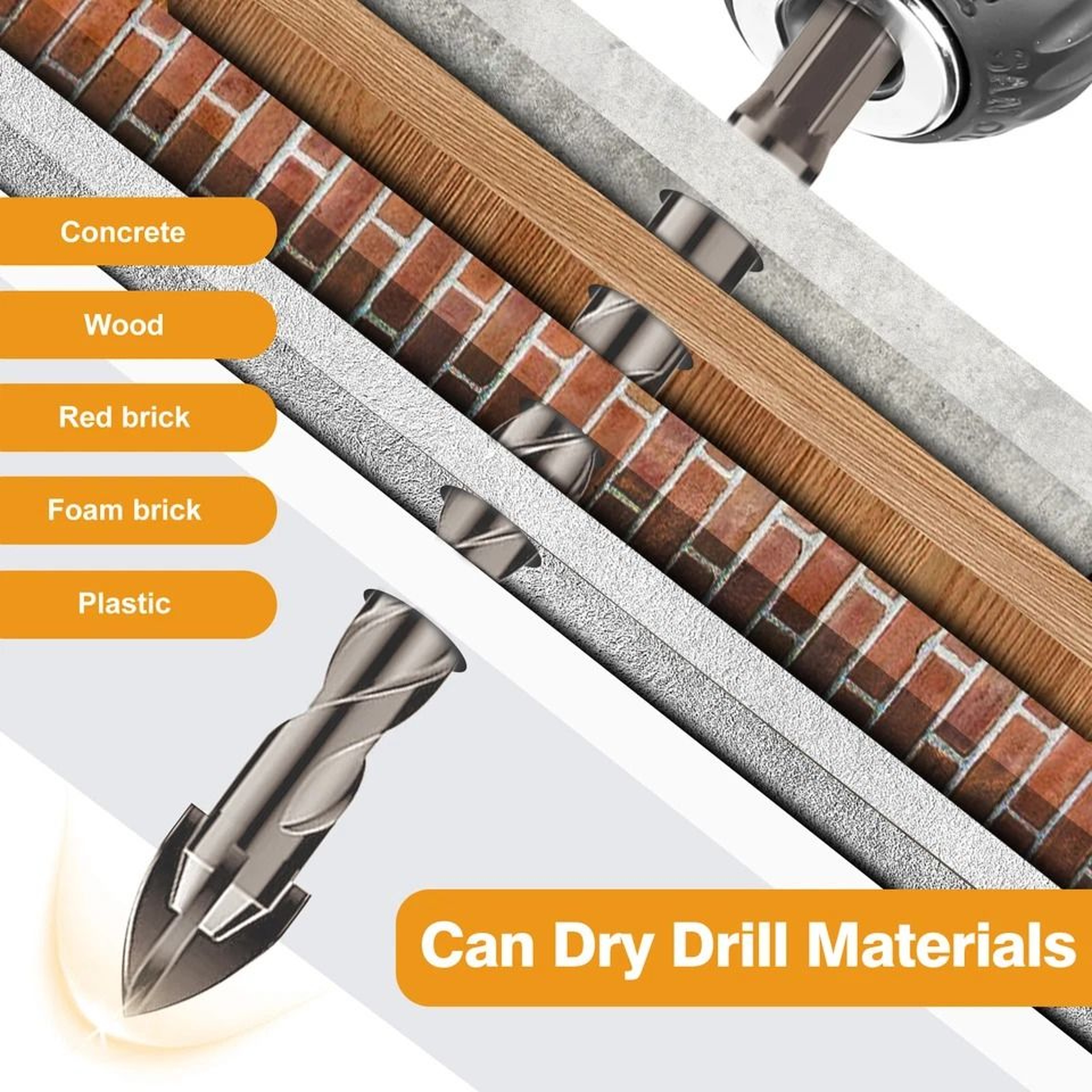 HighQuality Ceramic Tile Drill Bit Set Eccentric Tungsten Steel FourFlute Sawtooth For Tile Glass C 5