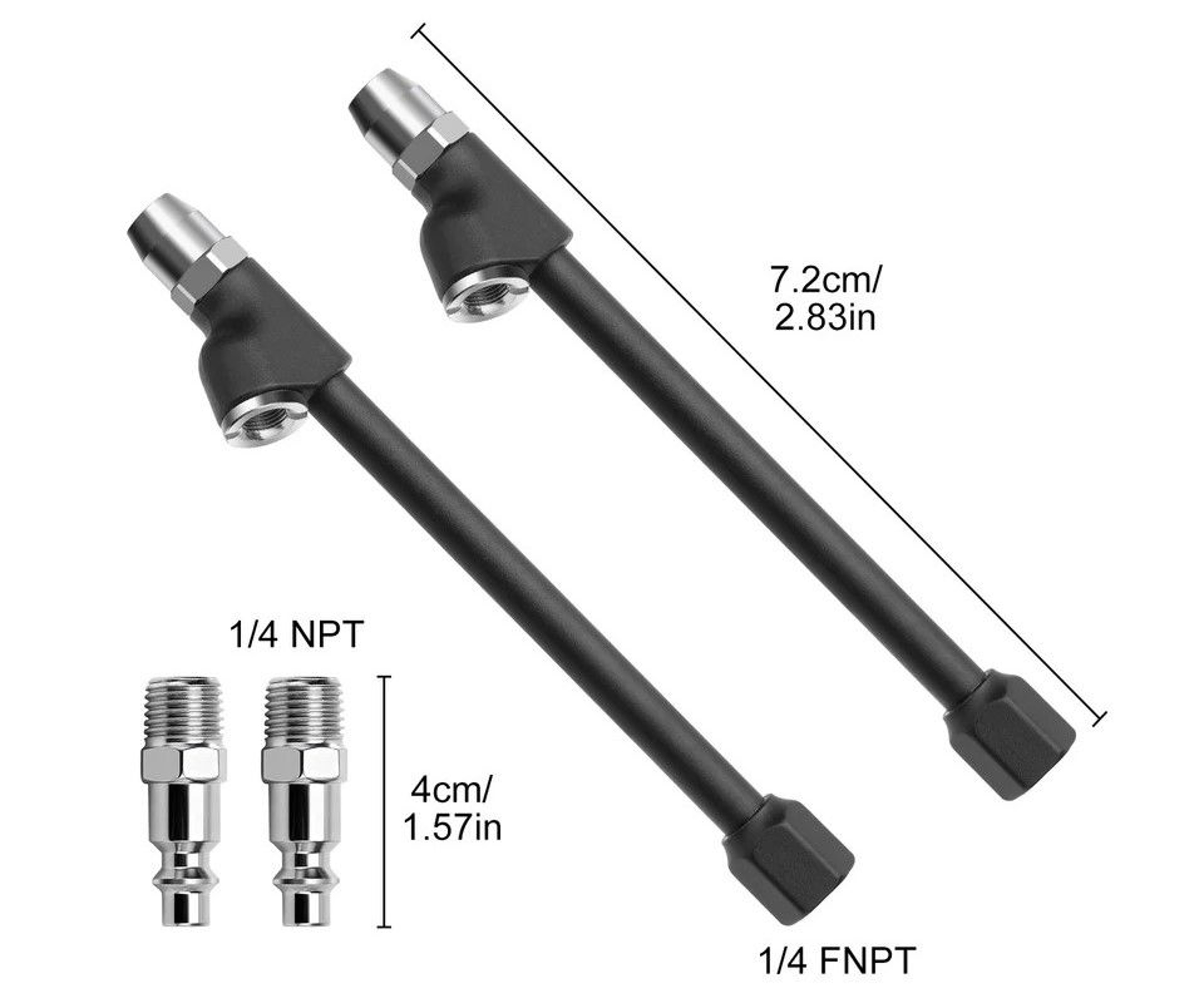 Tire Inflator Chucks Dual Head Air Chuck Set With Quick Plug NPT For Car RV Truck Bike 7