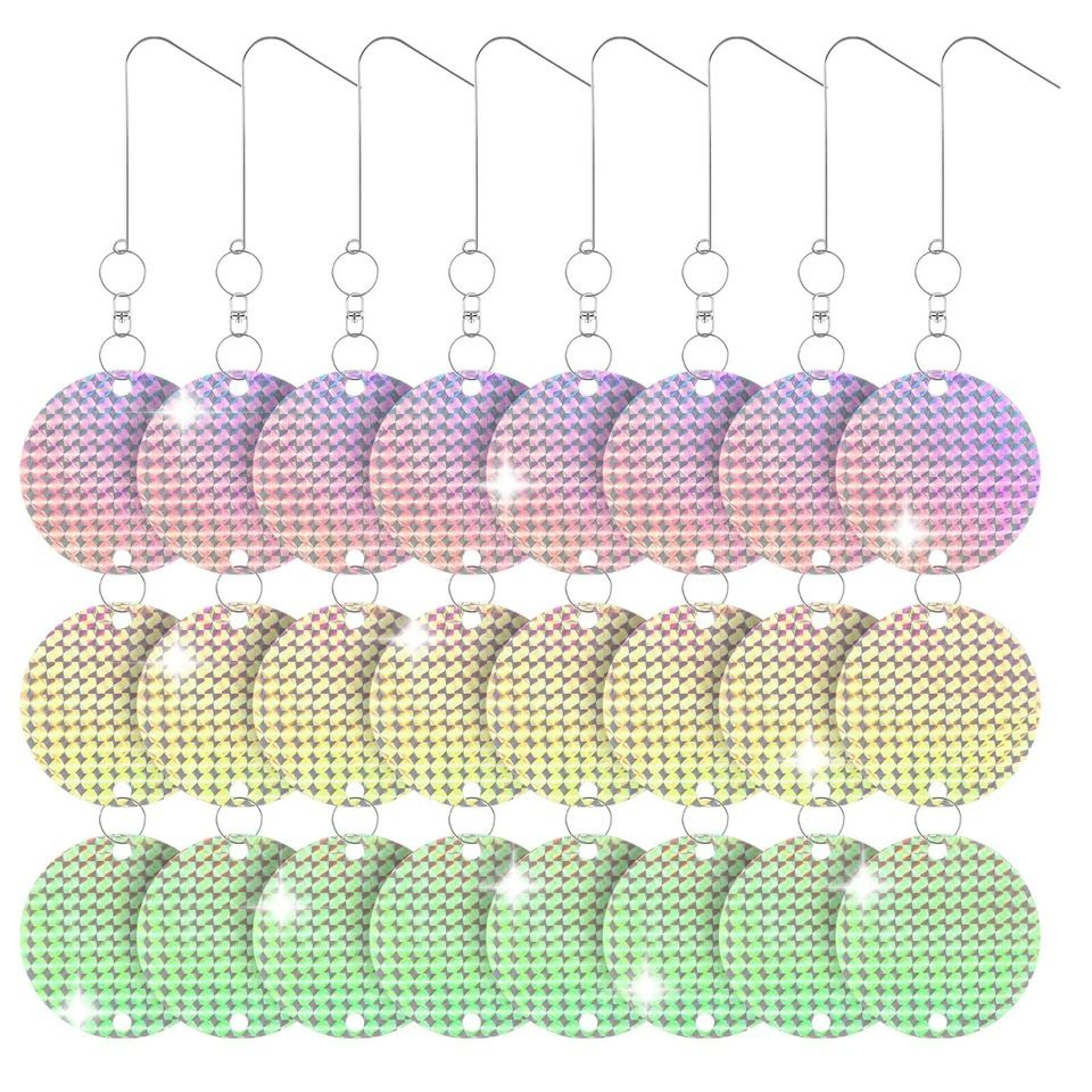 Hanging Reflective Bird Repellent Discs WindPowered Rotating Deterrent Set Safe  Silent Bird Scare  1