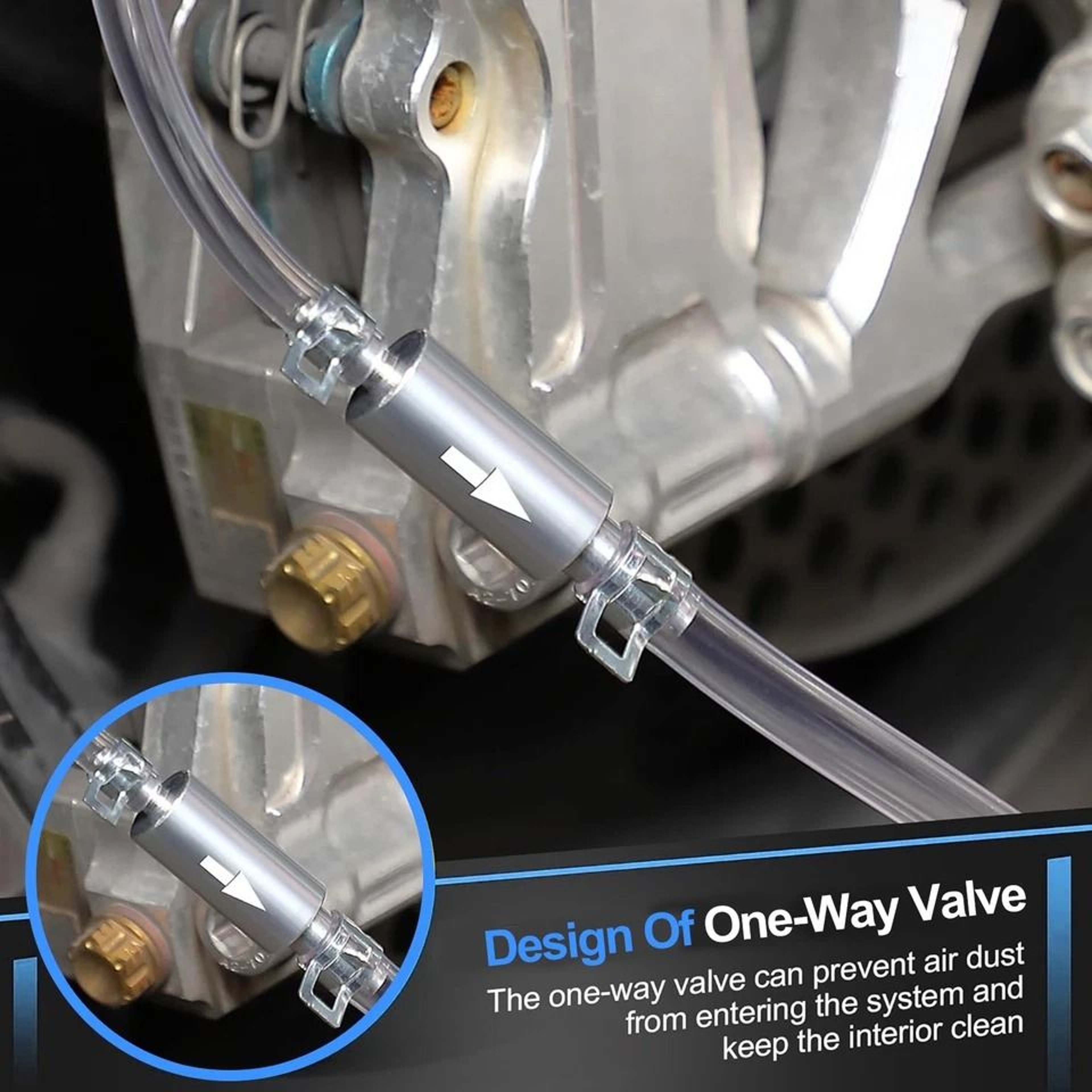 Brake Bleeder Hose Kit One Way Check Valve Tube Efficient Tool For Motorcycle And Car Brake Fluid B 3
