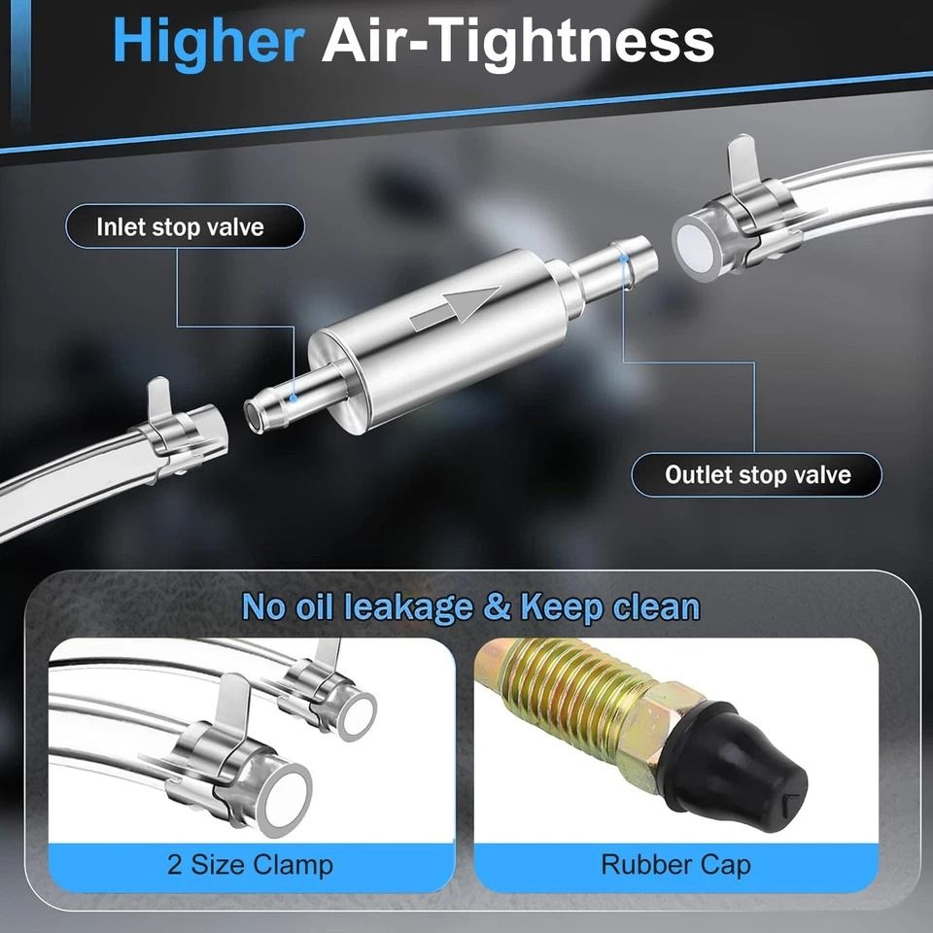 Brake Bleeder Hose Kit One Way Check Valve Tube Efficient Tool For Motorcycle And Car Brake Fluid B 4