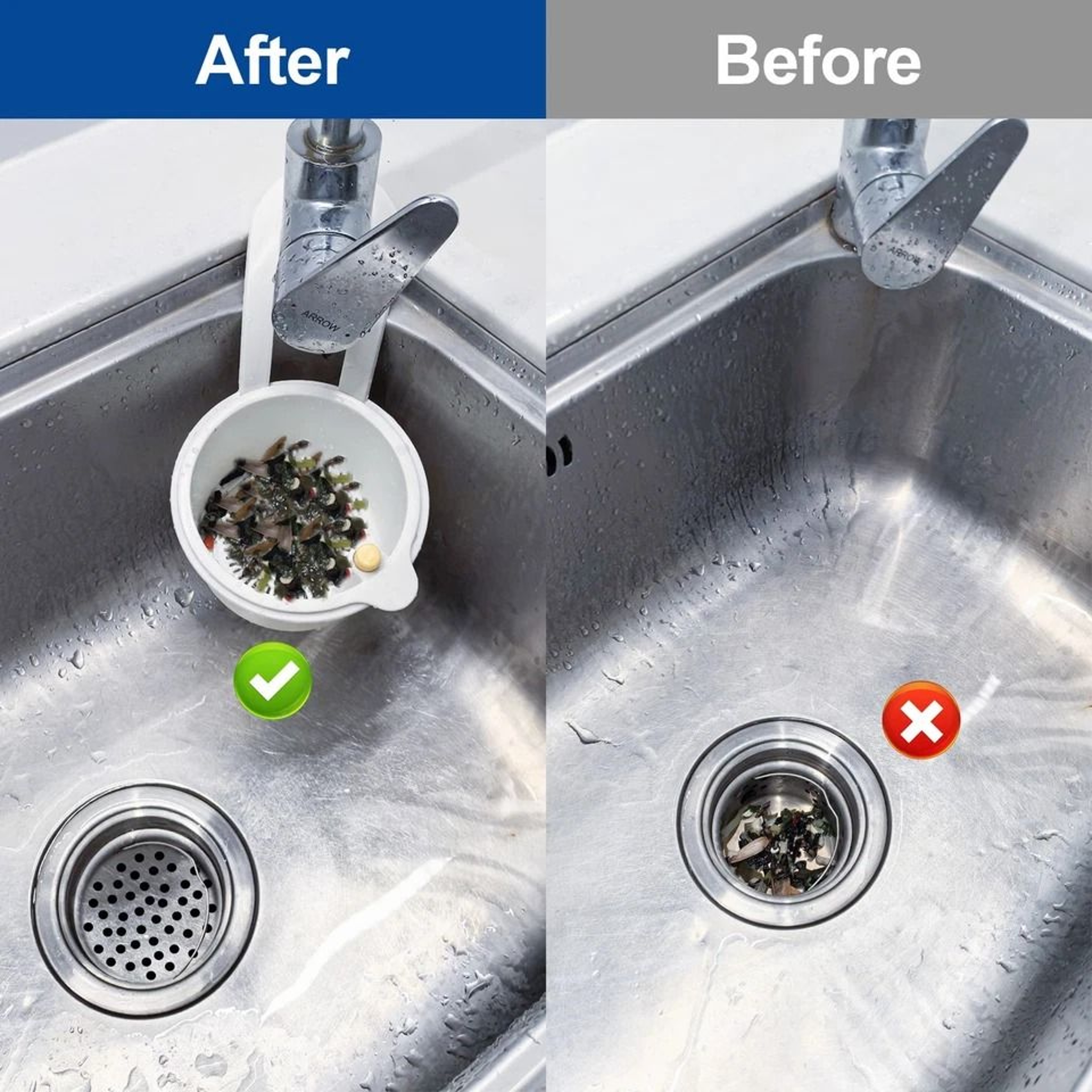 Sink Drain Basket Faucet Automatic Dumping Adjustable Hanging Filter Home Kitchen Gadget 2